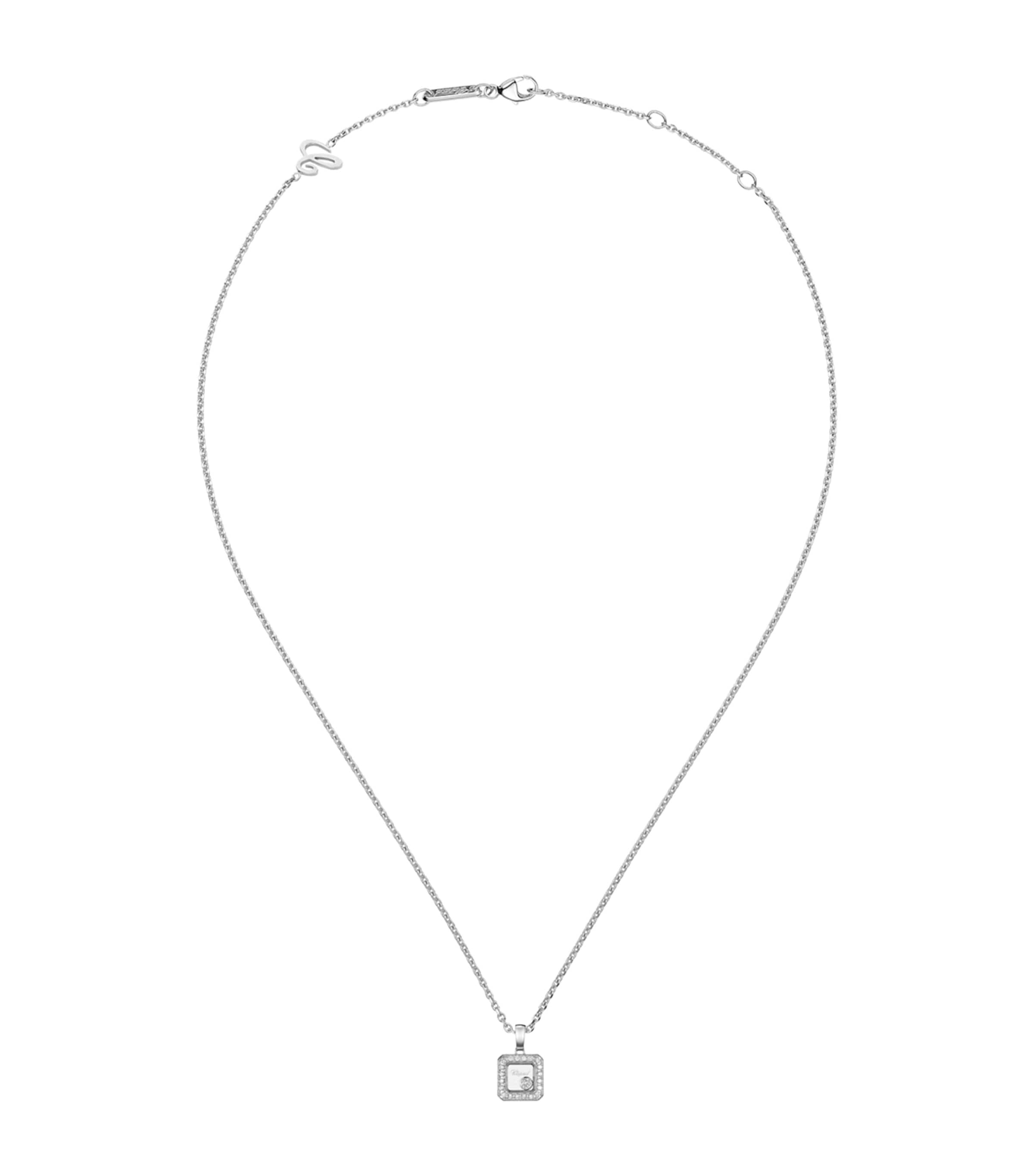 White Gold and Diamond Happy Diamonds Icons Pendant Necklace