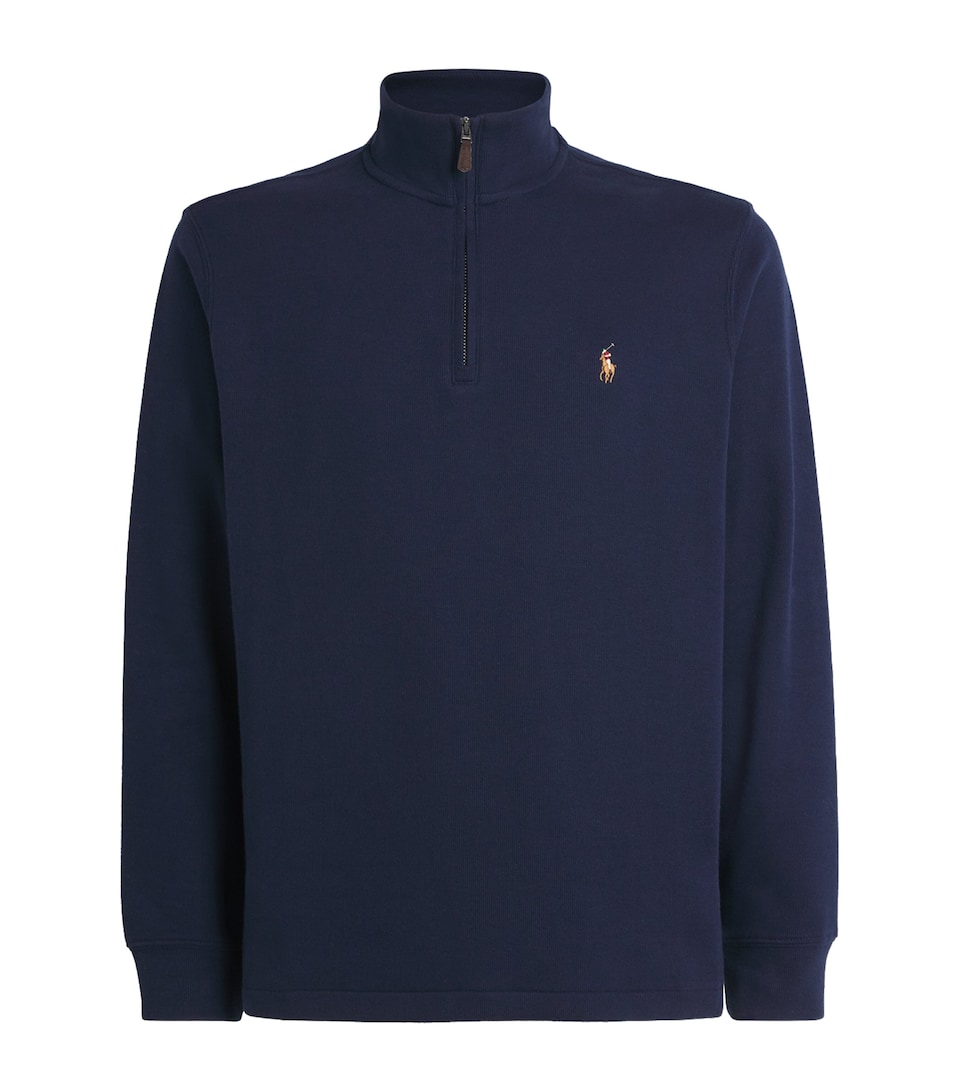 Cotton Logo Quarter-Zip Sweater