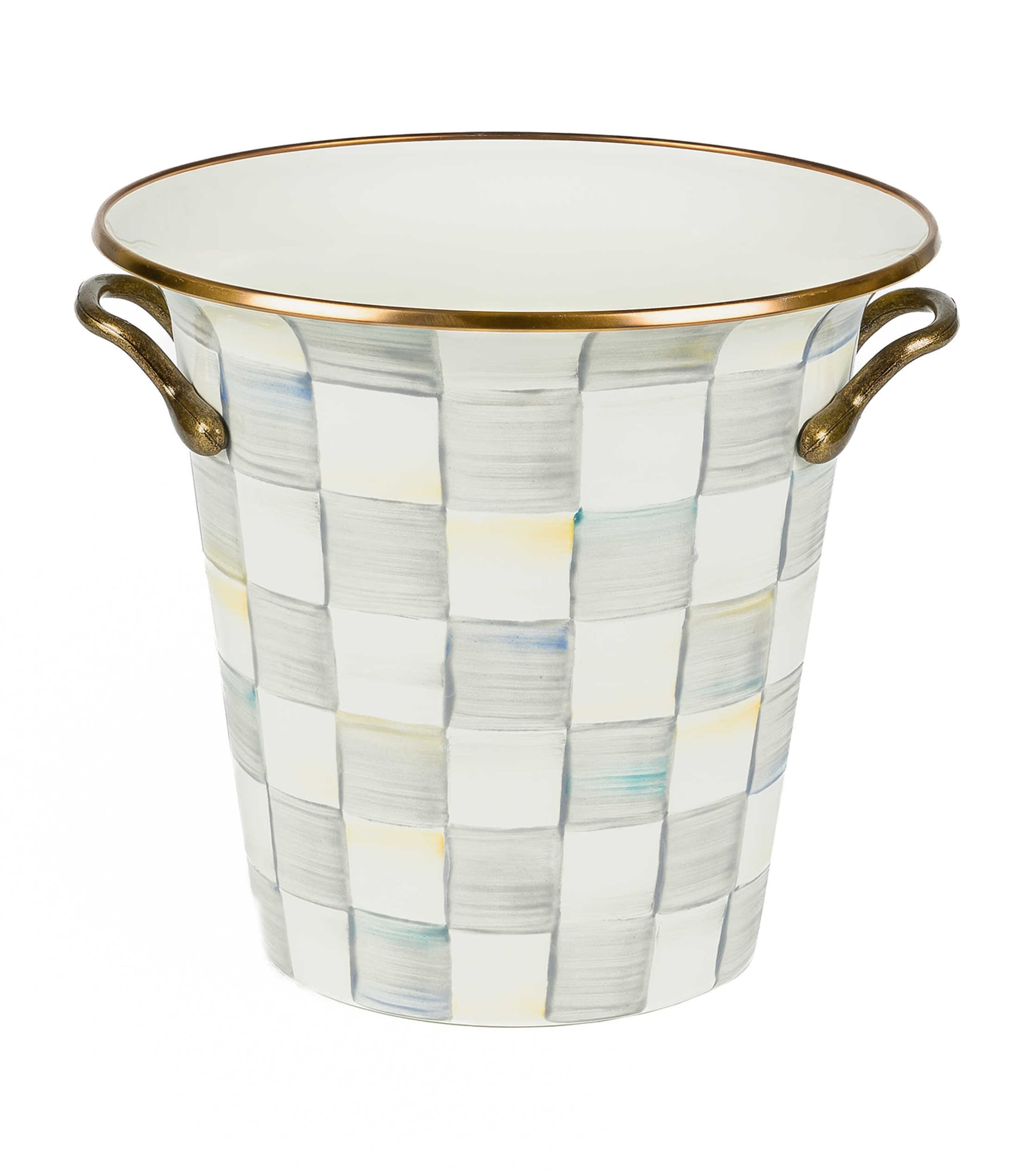 MacKenzie-Childs Sterling Check Wine Cooler Grey