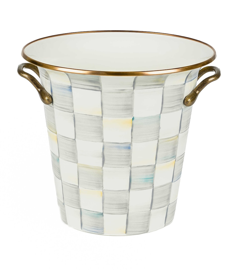 MacKenzie-Childs Sterling Check Wine Cooler Grey