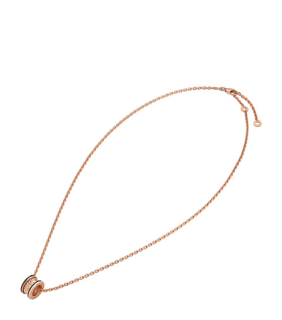 Bvlgari Rose Gold and Ceramic B.zero1 Necklace Pink Gold