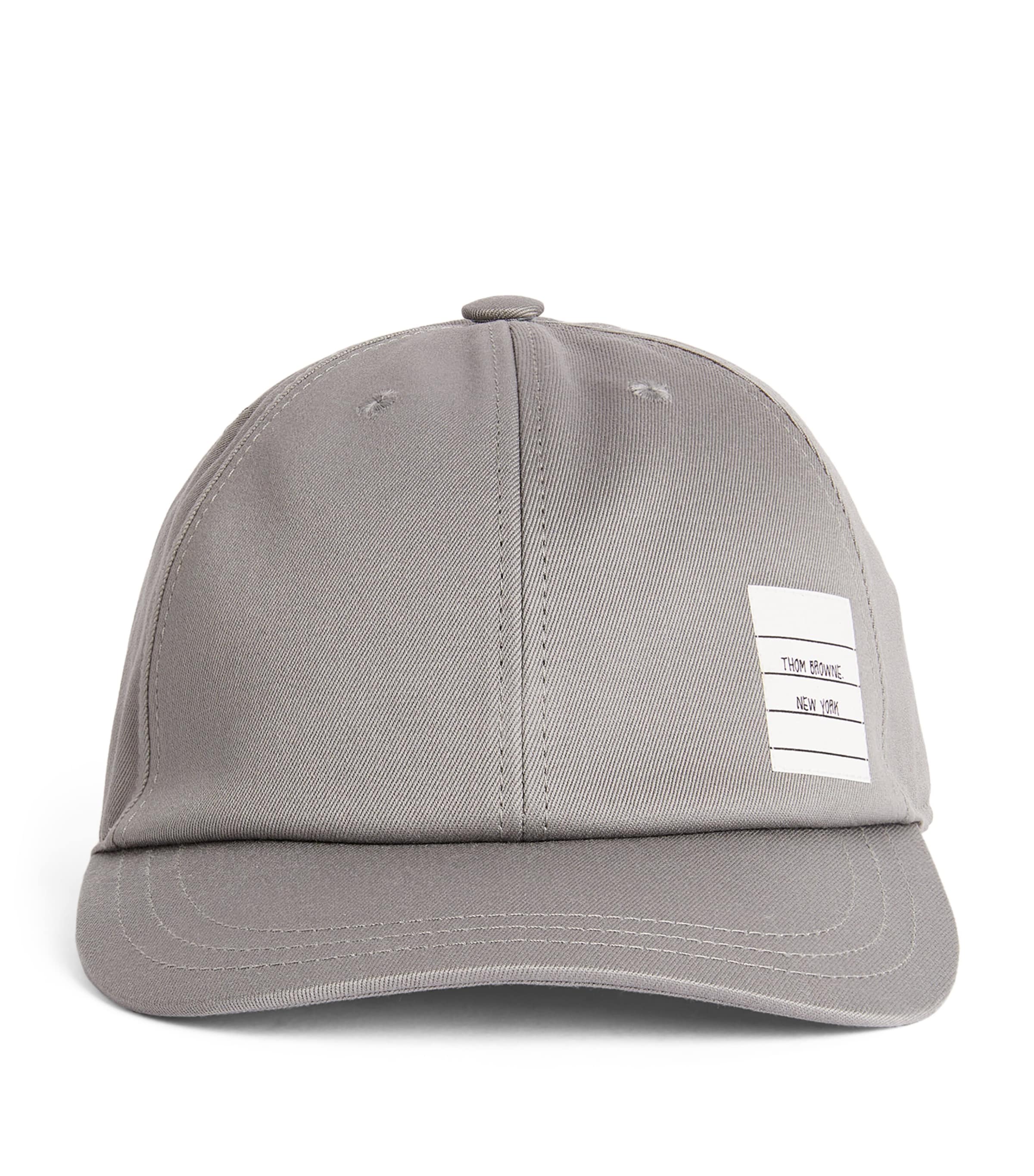 Thom Browne Name Tag Baseball Cap Med Grey