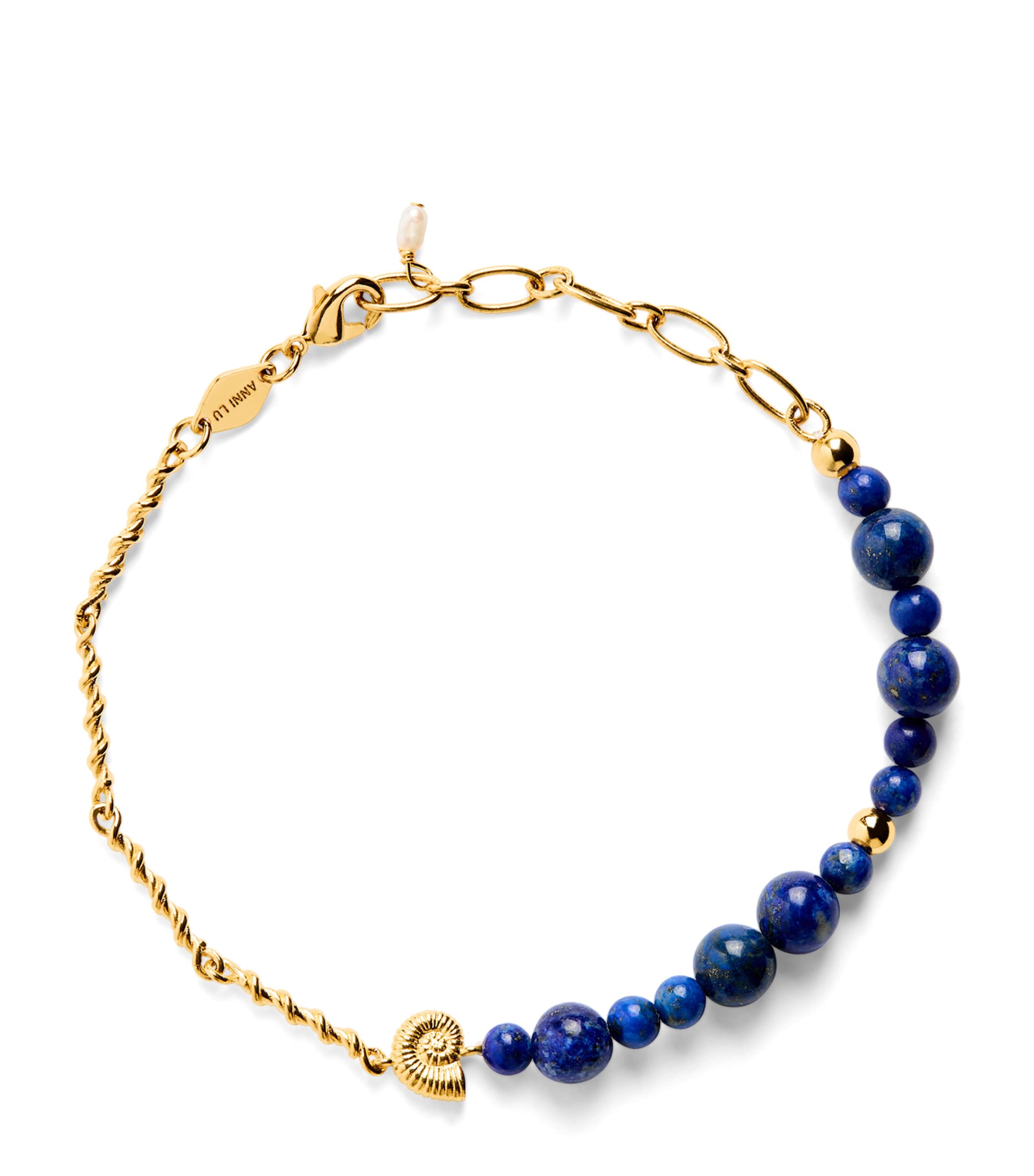 Anni Lu Gold-Plated Deep Blue Bracelet Golden Lapis