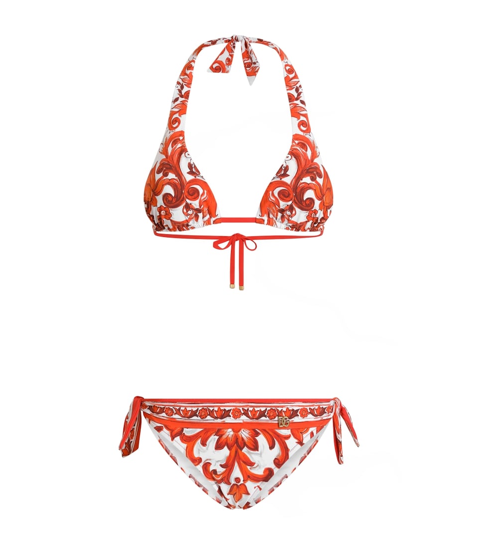 Dolce&Gabbana Womens Majolica Print Bikini Maiolica Ora