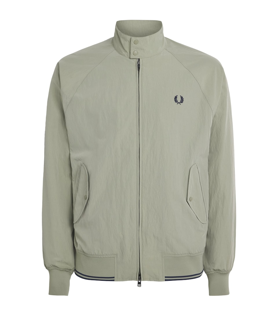 Fred Perry Mens Crinkle Harrington Jacket Seagrass