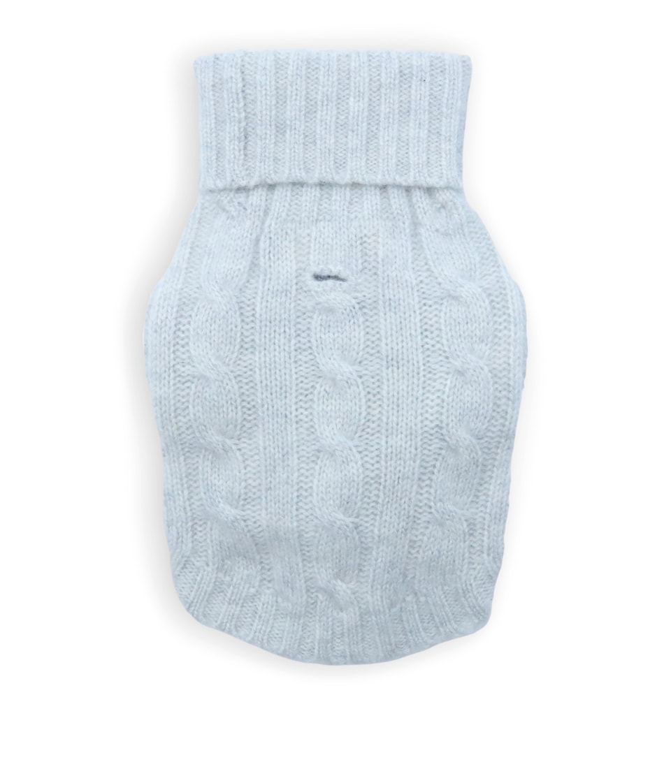 Cashmere Cable-Knit Dog Sweater (M)