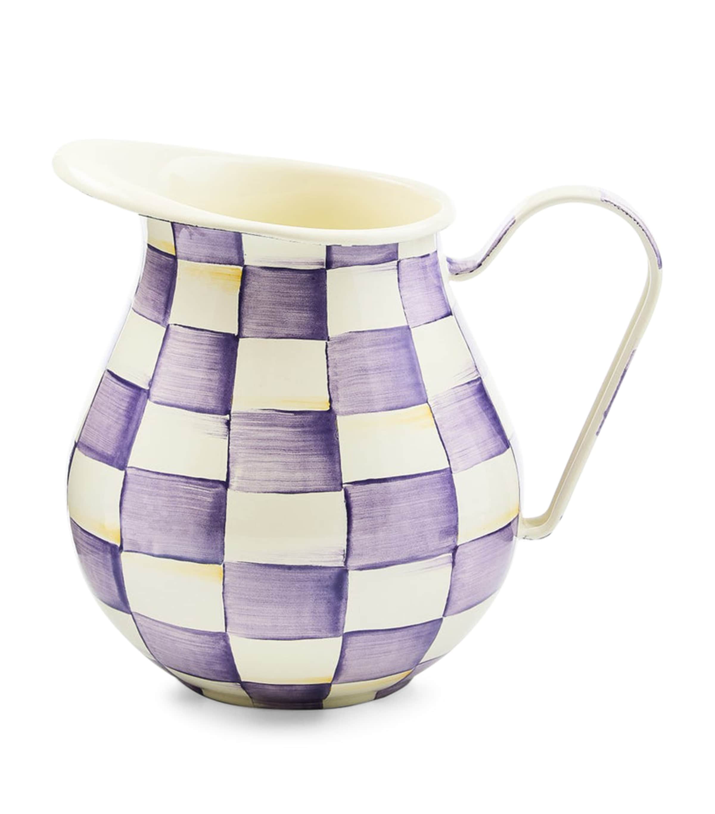 MacKenzie-Childs Violet Check Pitcher Violet