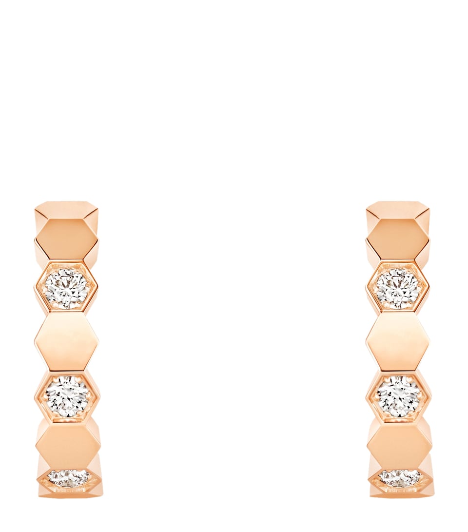 Chaumet Rose Gold and Diamond Bee de Chaumet Hoop Earrings Pink Gold