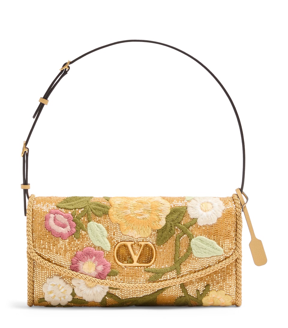 Small Embroidered DeVain Shoulder Bag