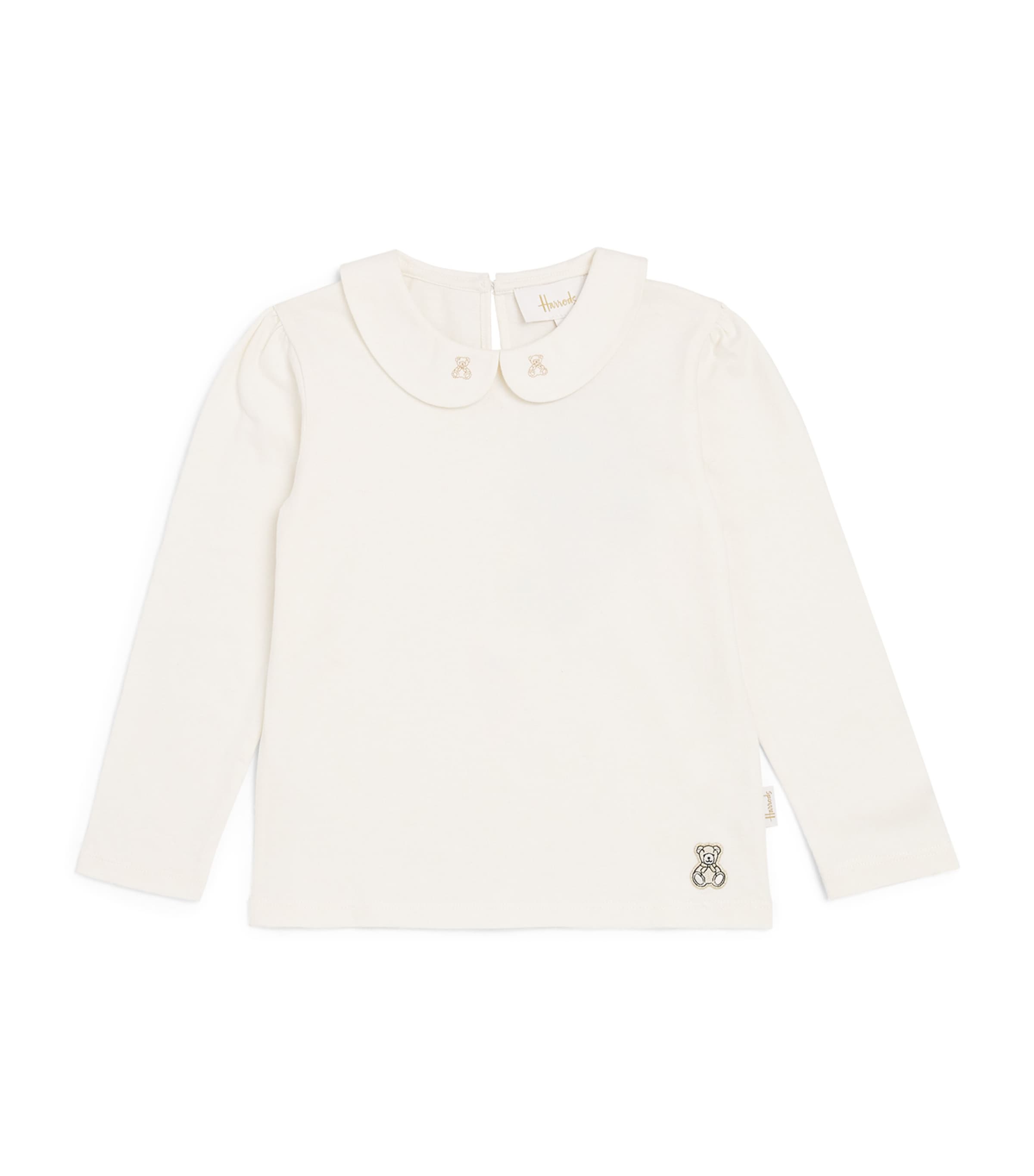 Harrods Cotton Long-Sleeve T-Shirt (0-18 Months) Ivory