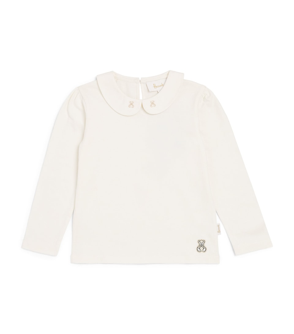Harrods Cotton Long-Sleeve T-Shirt (0-18 Months) Ivory