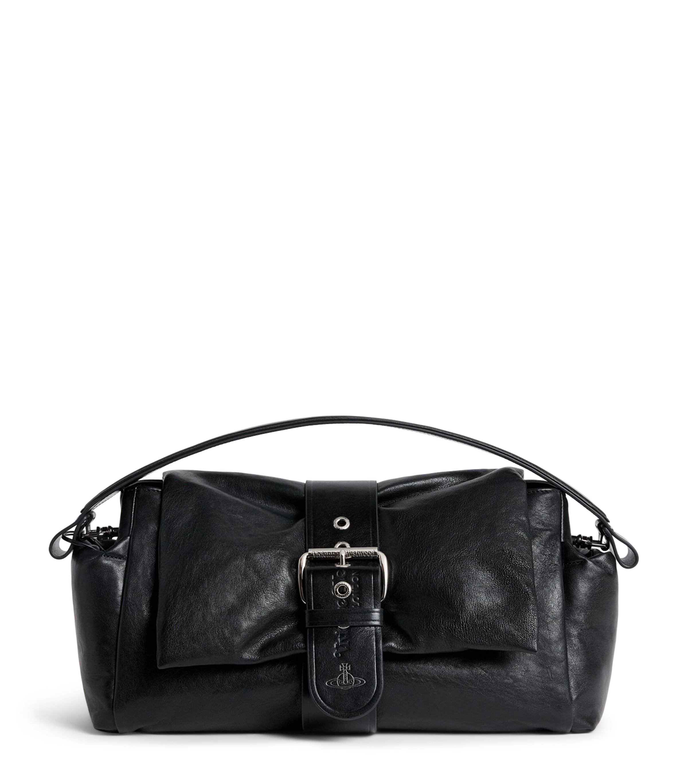 Vivienne Westwood Extra-Large Leather Hazel Treasure Shoulder Bag Black