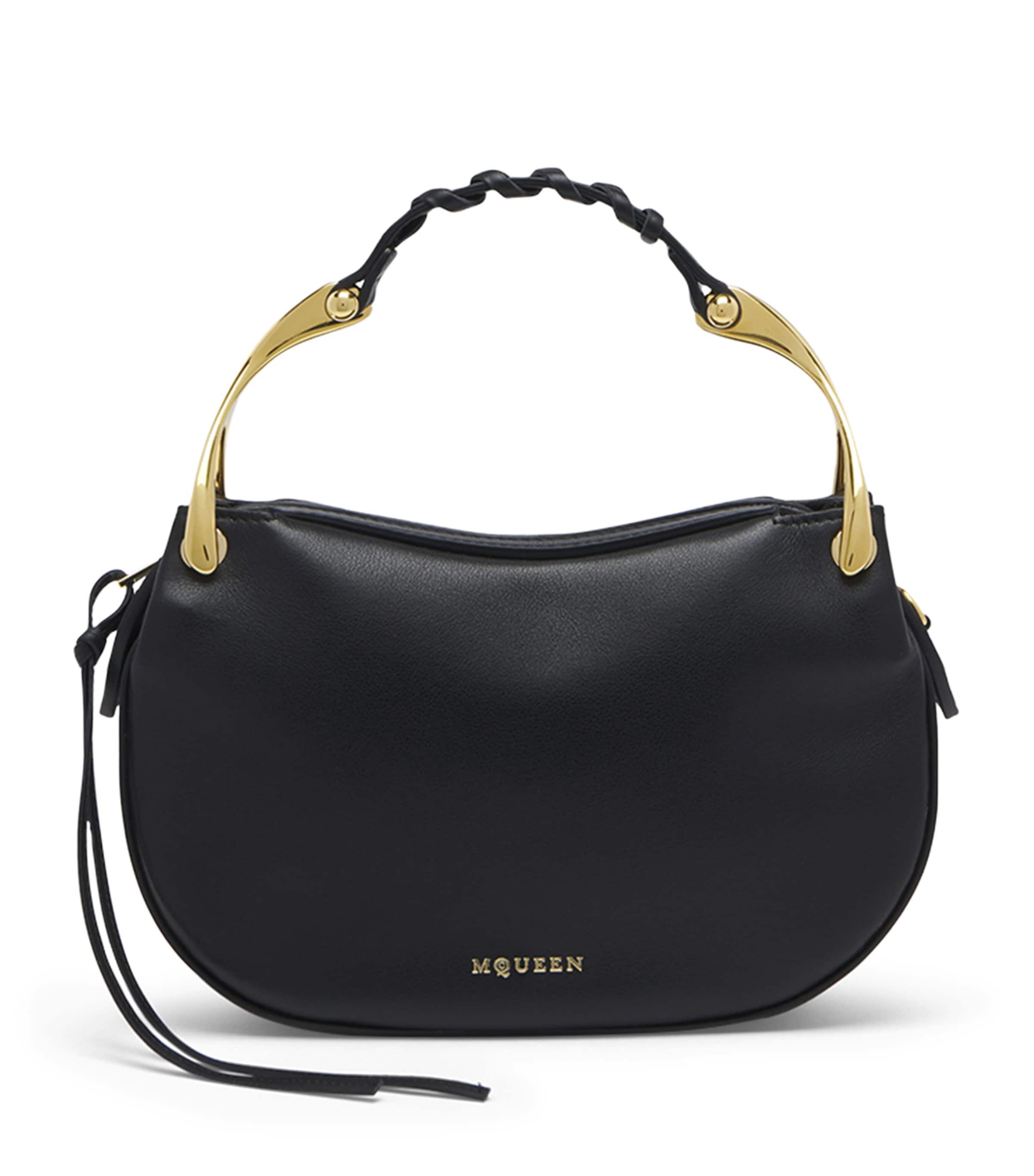 McQueen Mini Leather Wishbone Top-Handle Bag