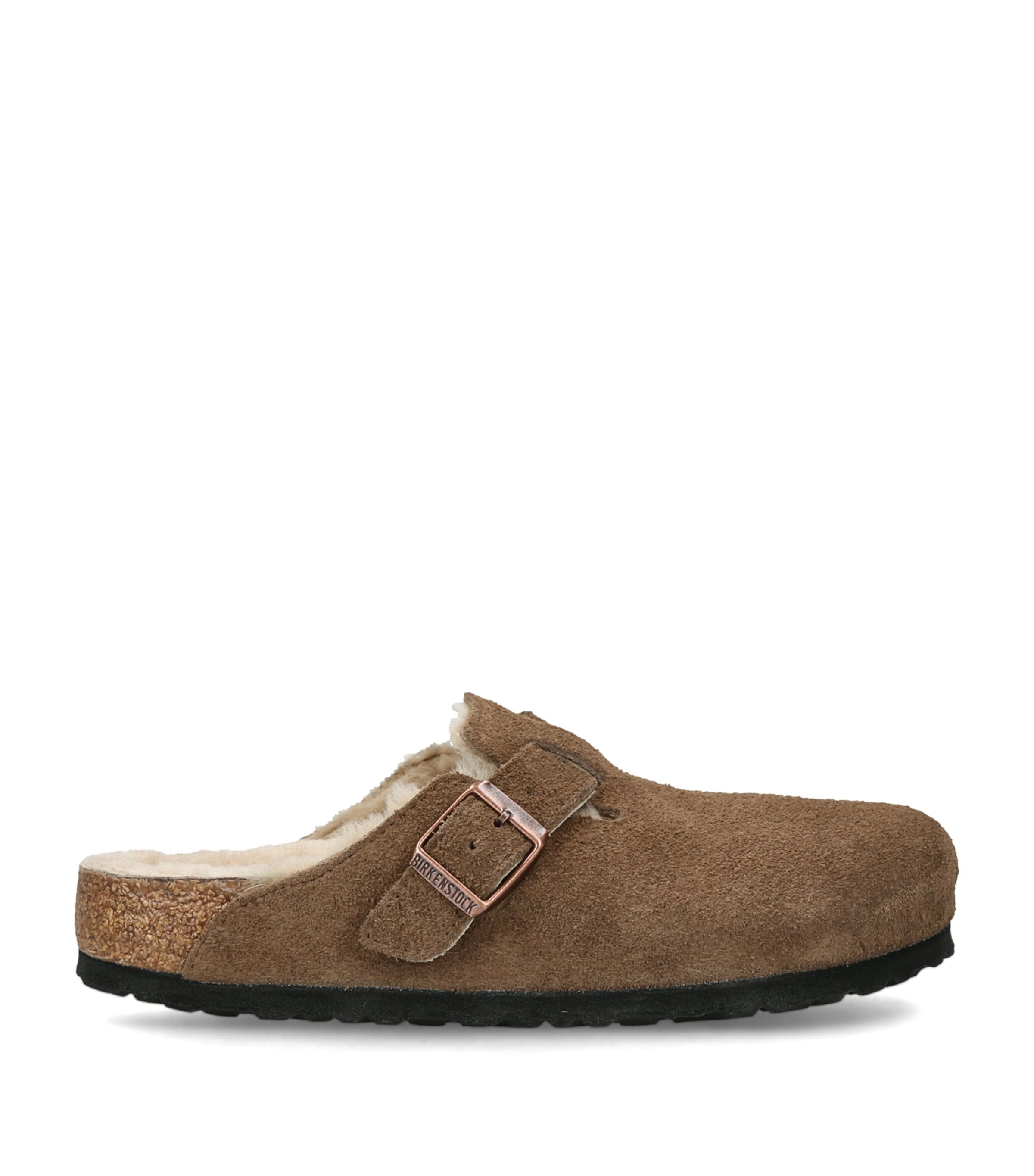 Birkenstock Shearling Boston Clogs (Regular Fit) Brown