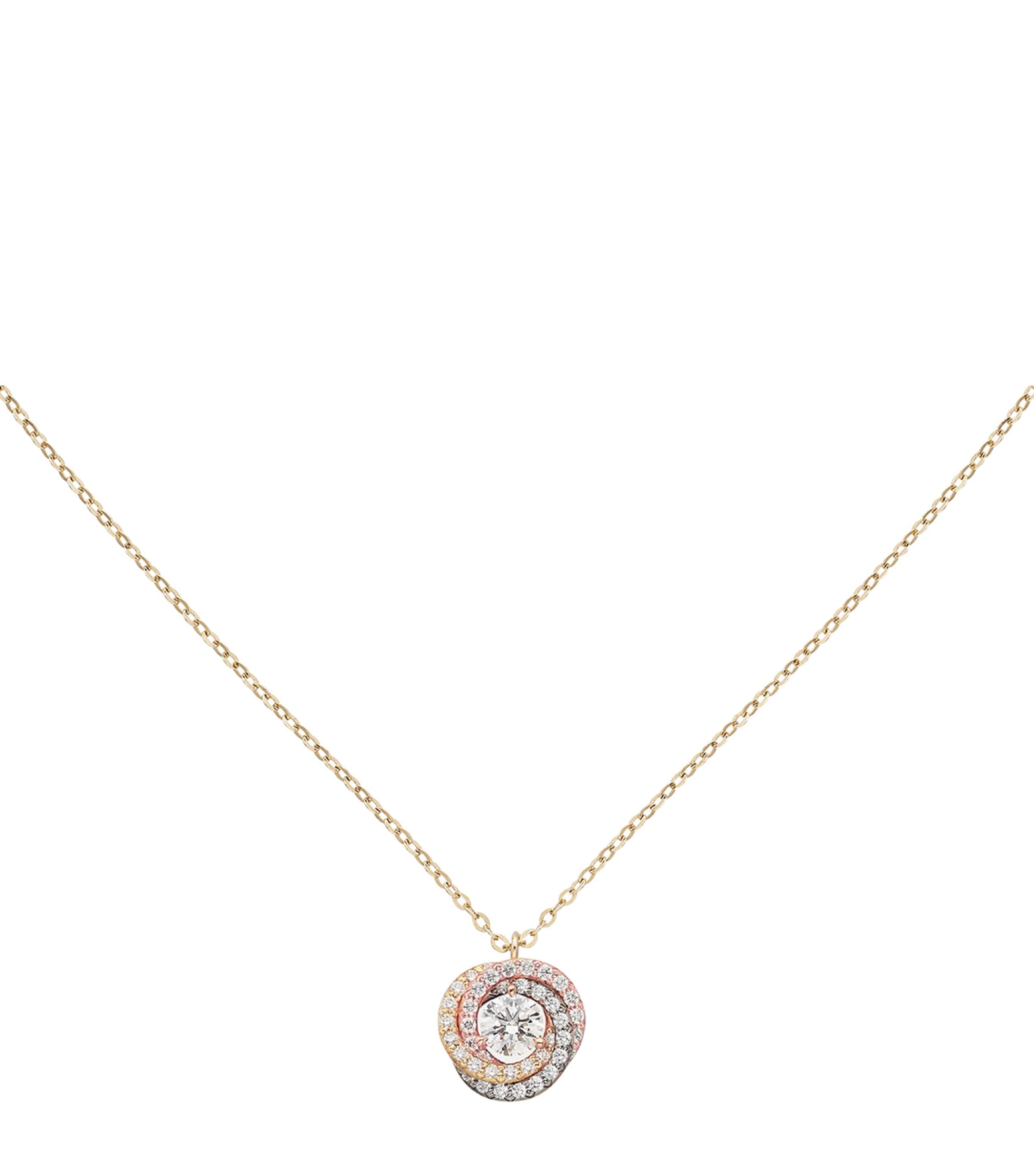 Mixed Gold and Diamond Trinity Necklace