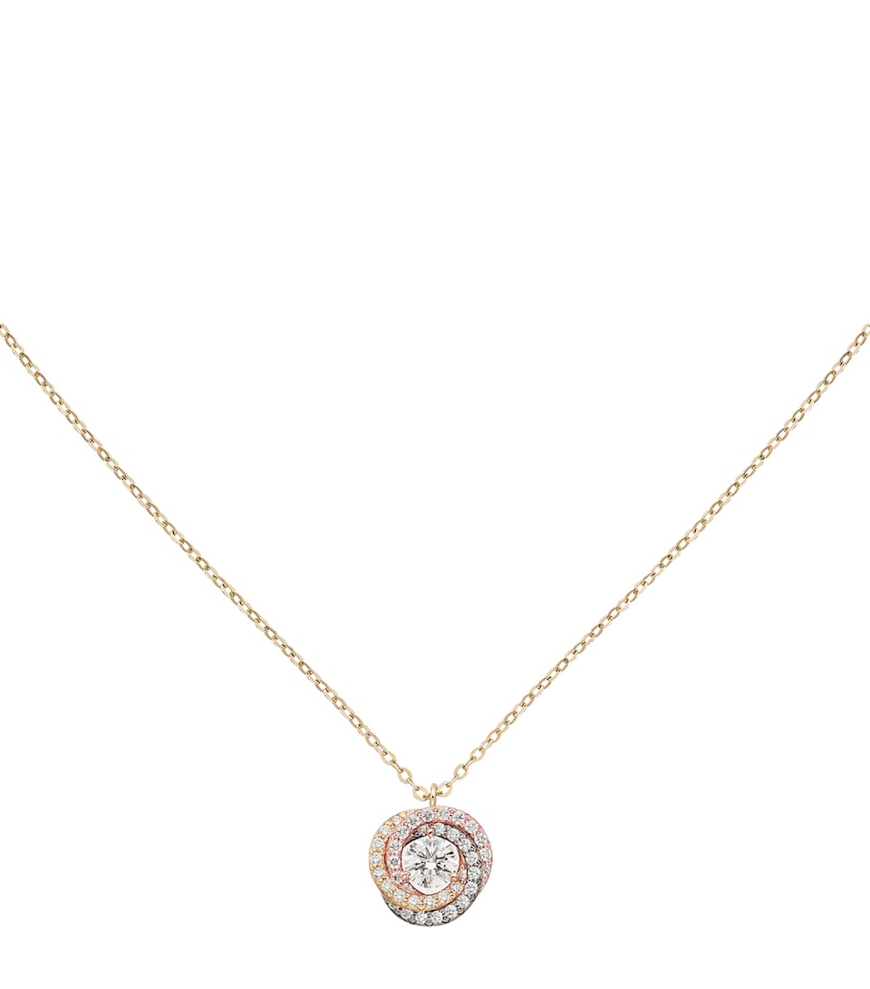 Mixed Gold and Diamond Trinity Necklace