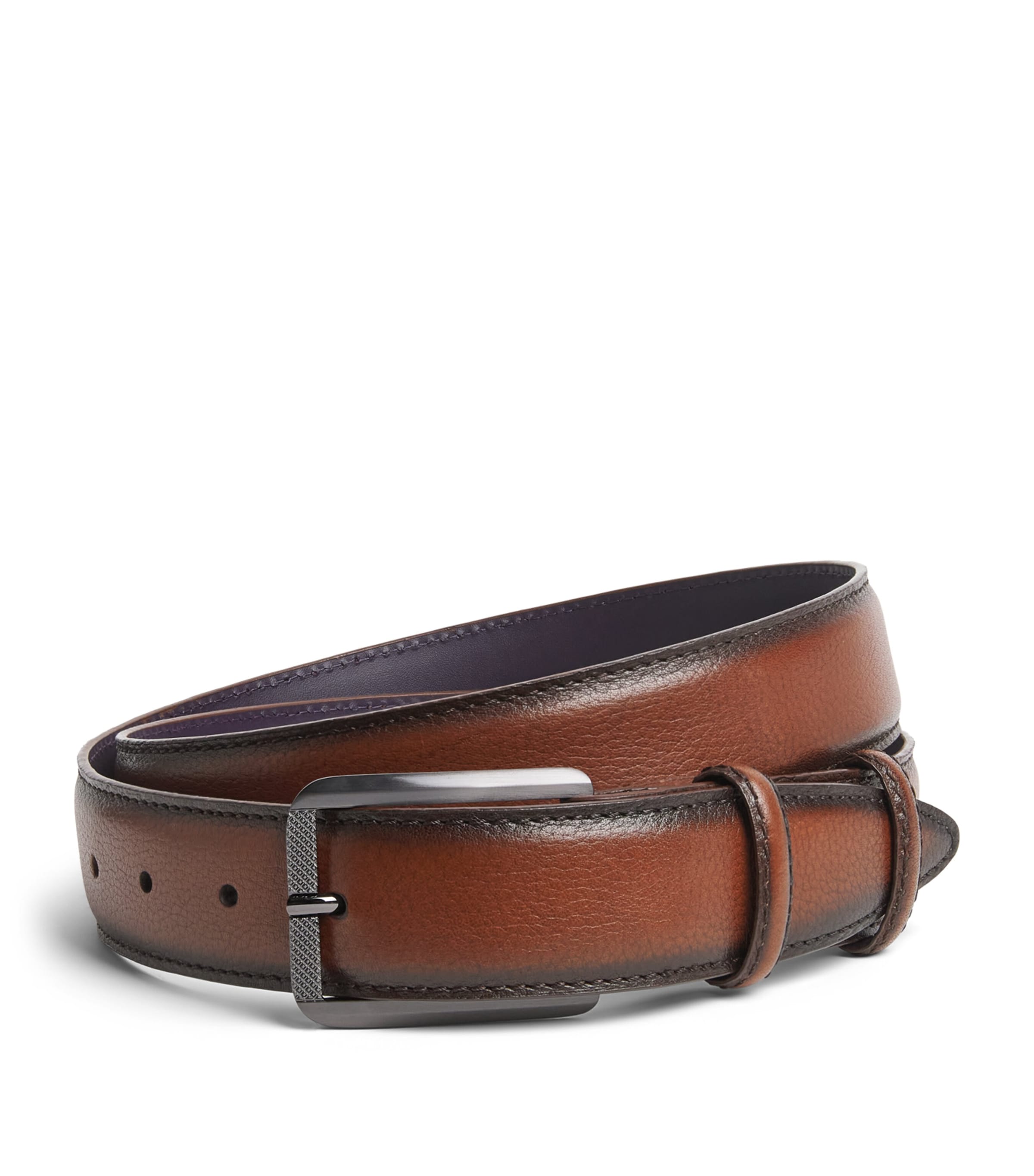 Elliot Rhodes Burnished Leather Belt Chestnut