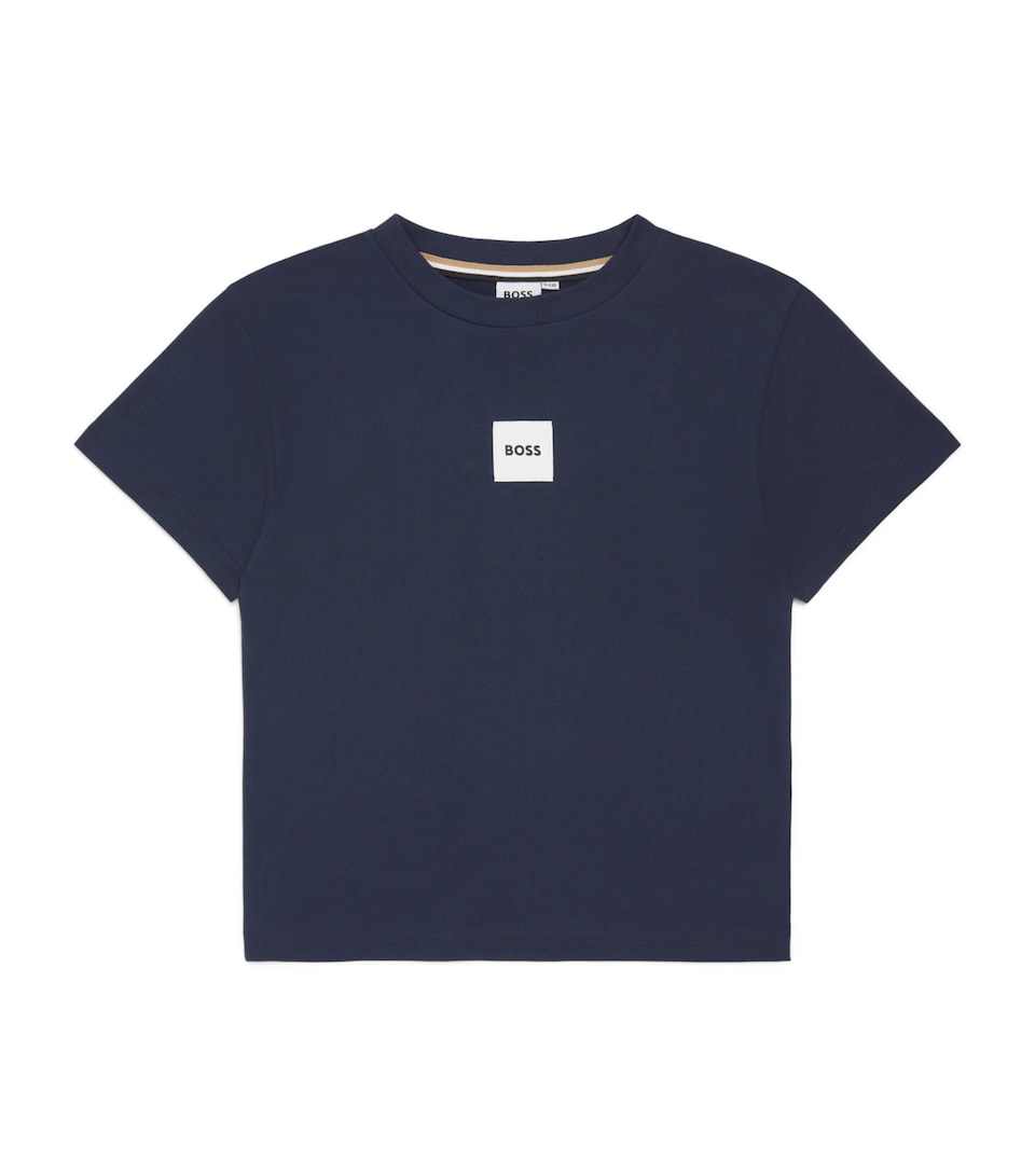 BOSS Kidswear Cotton Logo Patch T-Shirt (4-16 Years) Navy