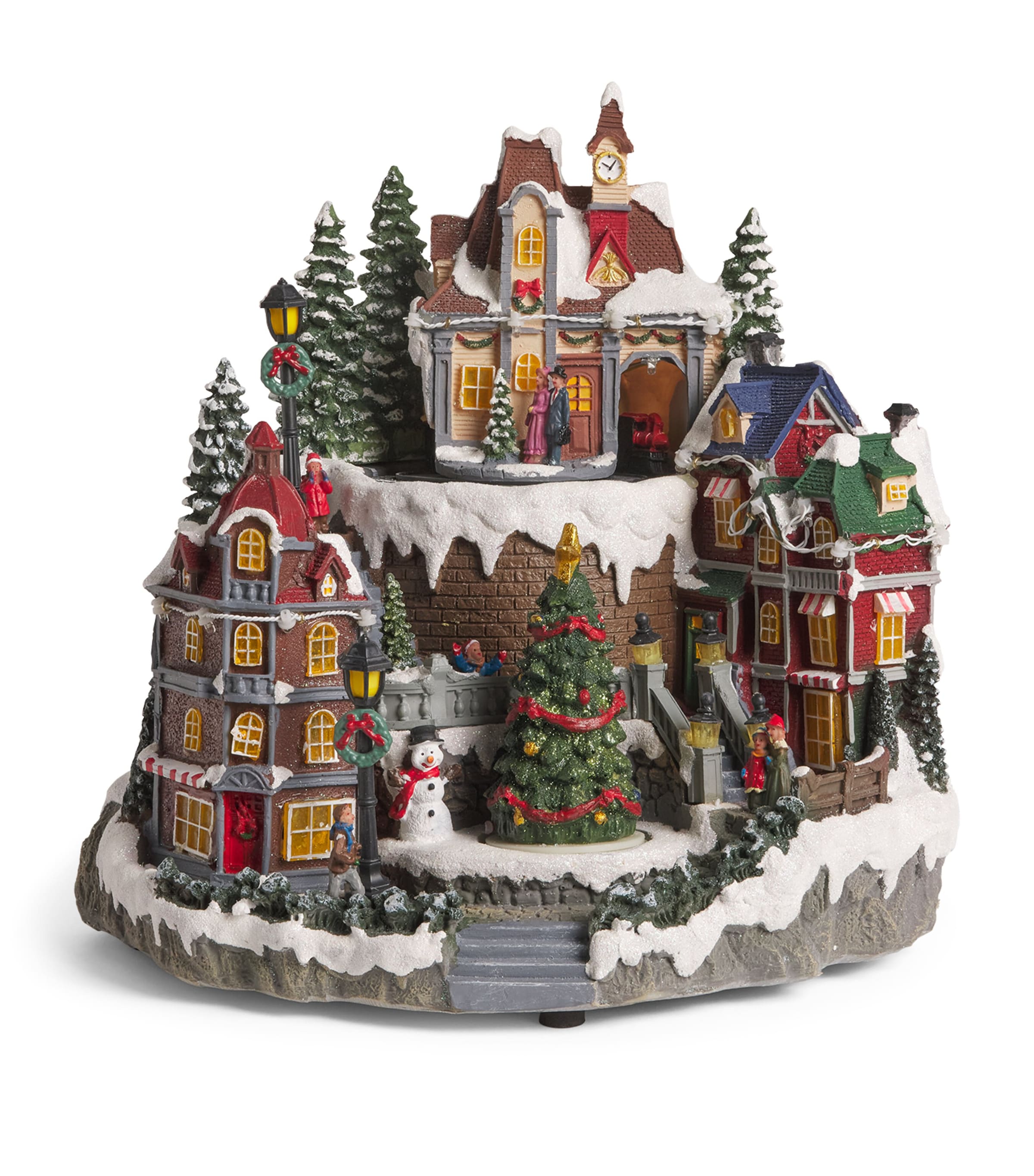 Harrods Snow-Topped Village LED Scene Ornament Colours/warm White