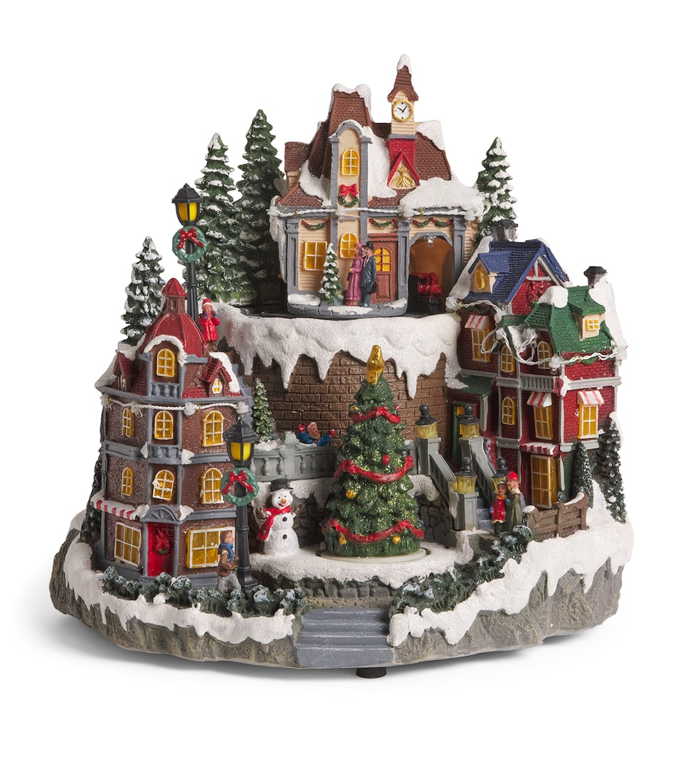 Harrods Snow-Topped Village LED Scene Ornament Colours/warm White