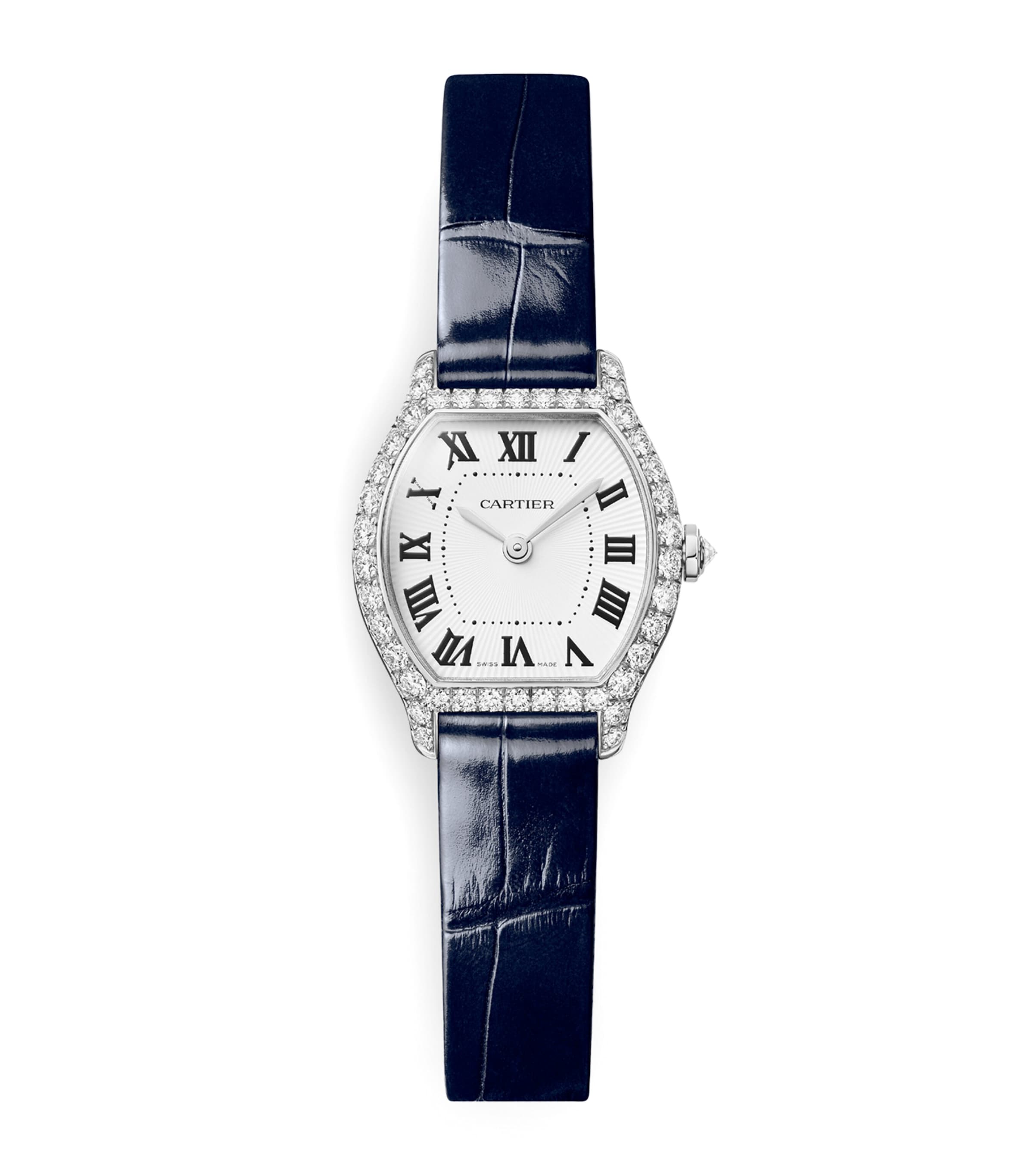 Cartier Mini White Gold and Diamond Tortue Watch 20.9mm White Gold
