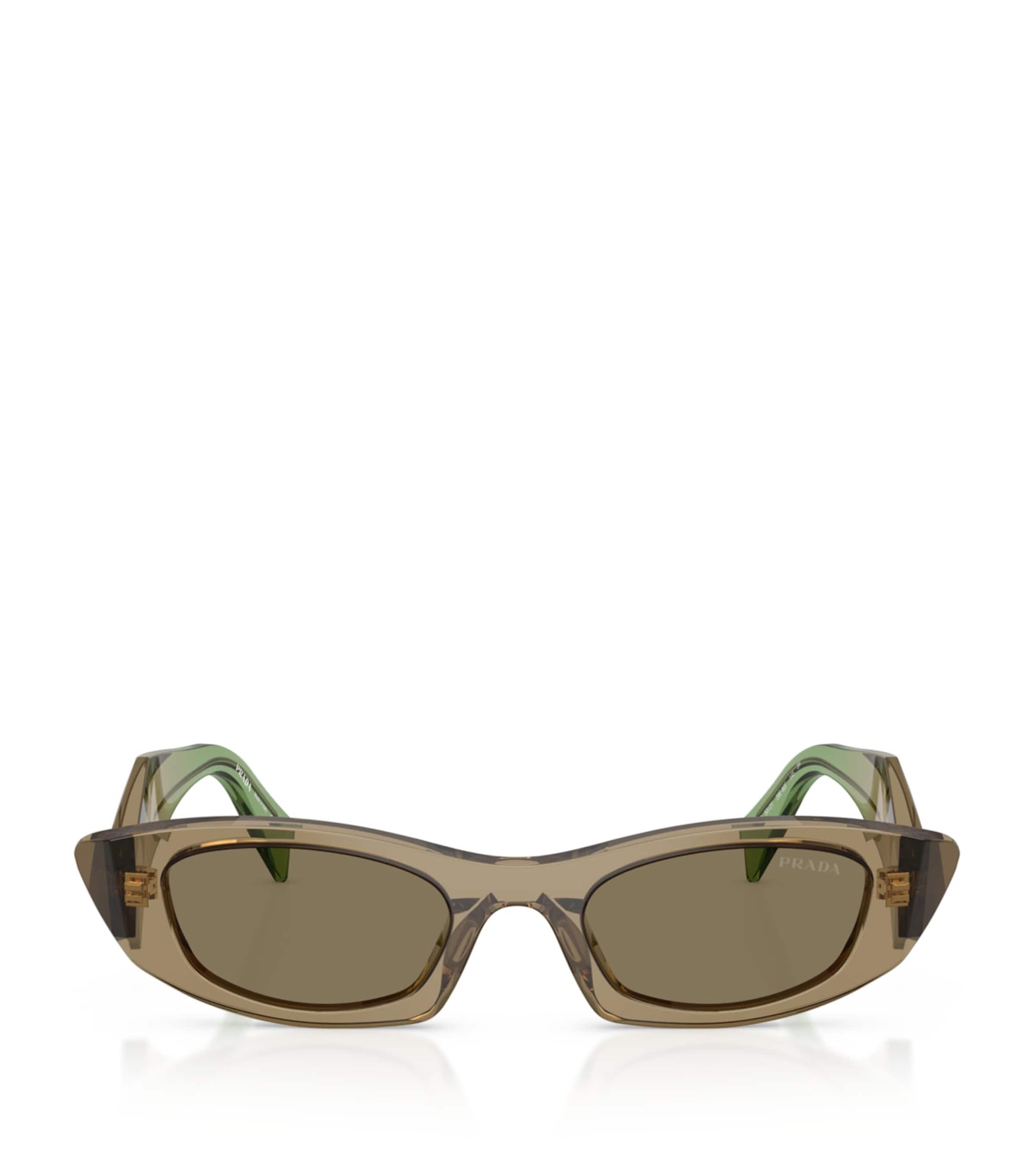 Prada Acetate Oval Sunglasses Brown