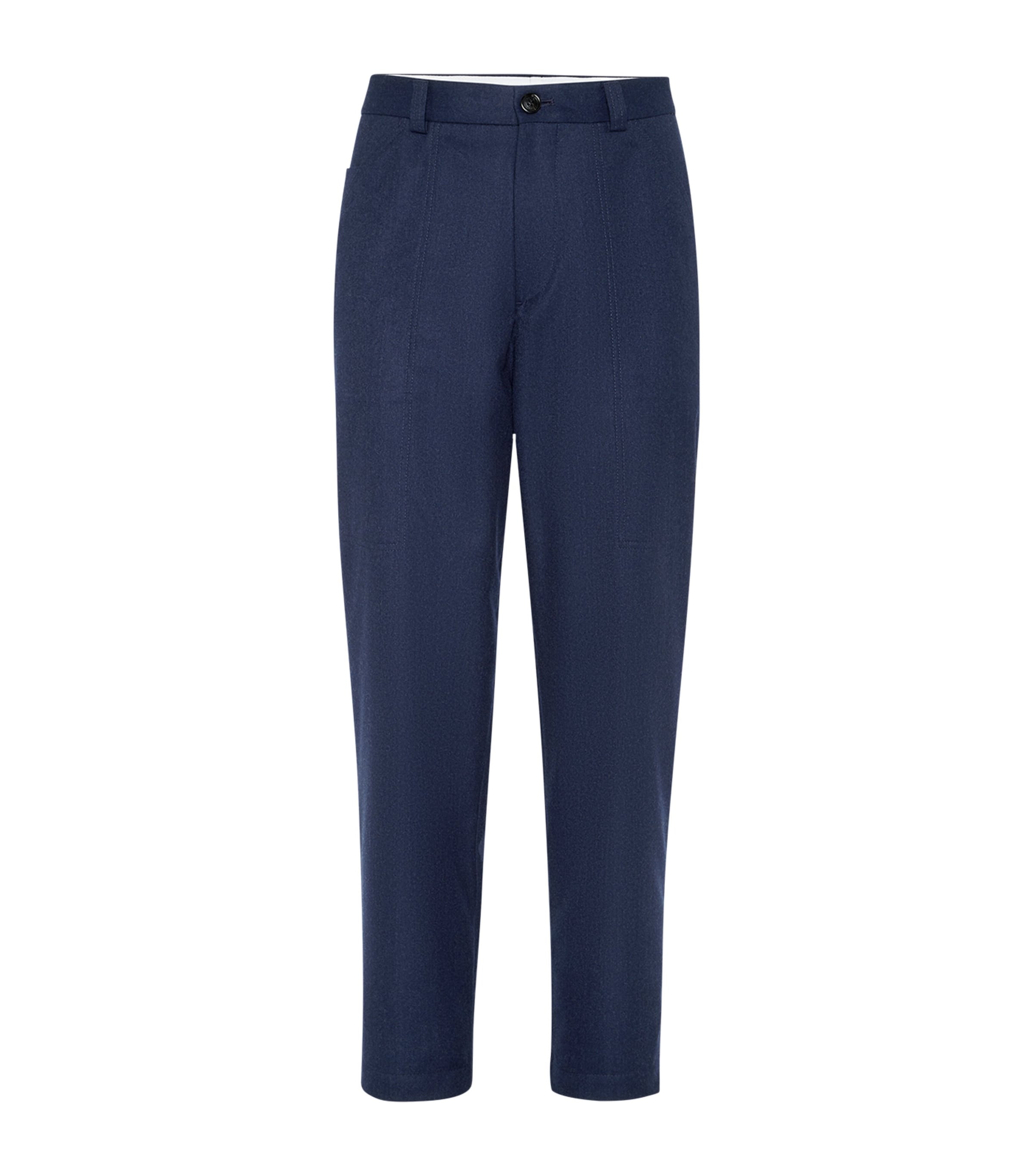 Wool Straight Suit Trousers