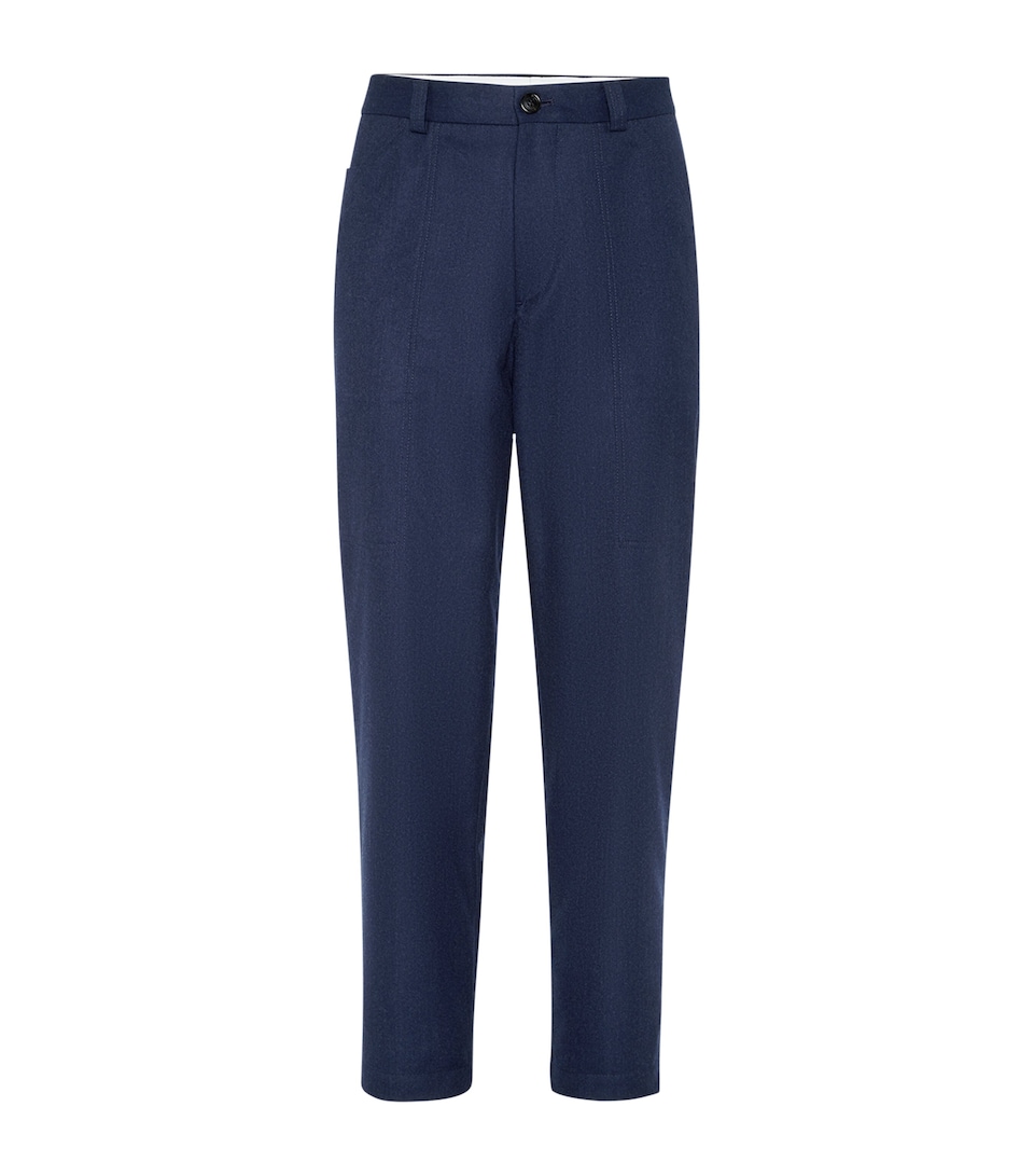 Wool Straight Suit Trousers