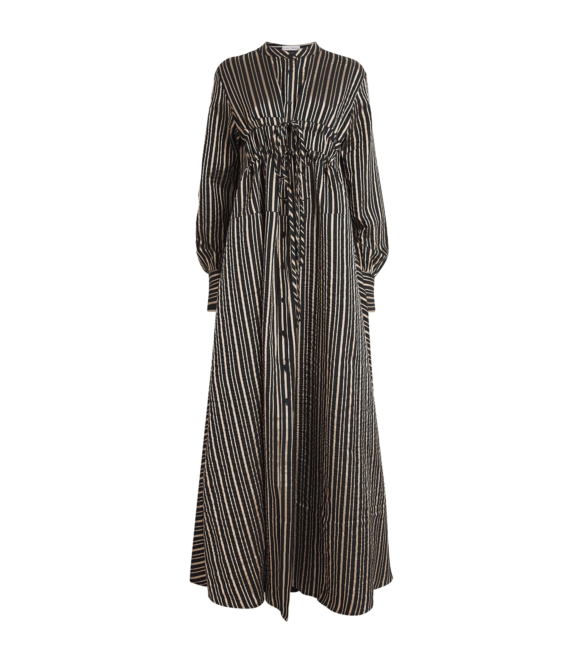 Palmer//Harding Womens Wool-Blend Clarity Maxi Dress Black & Gold Stripe