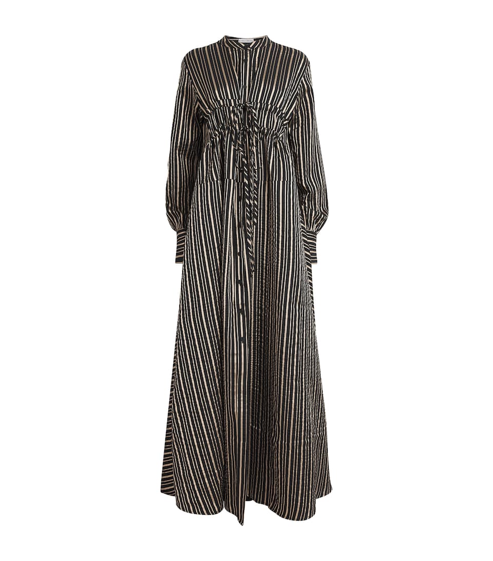 Palmer//Harding Womens Wool-Blend Clarity Maxi Dress Black & Gold Stripe