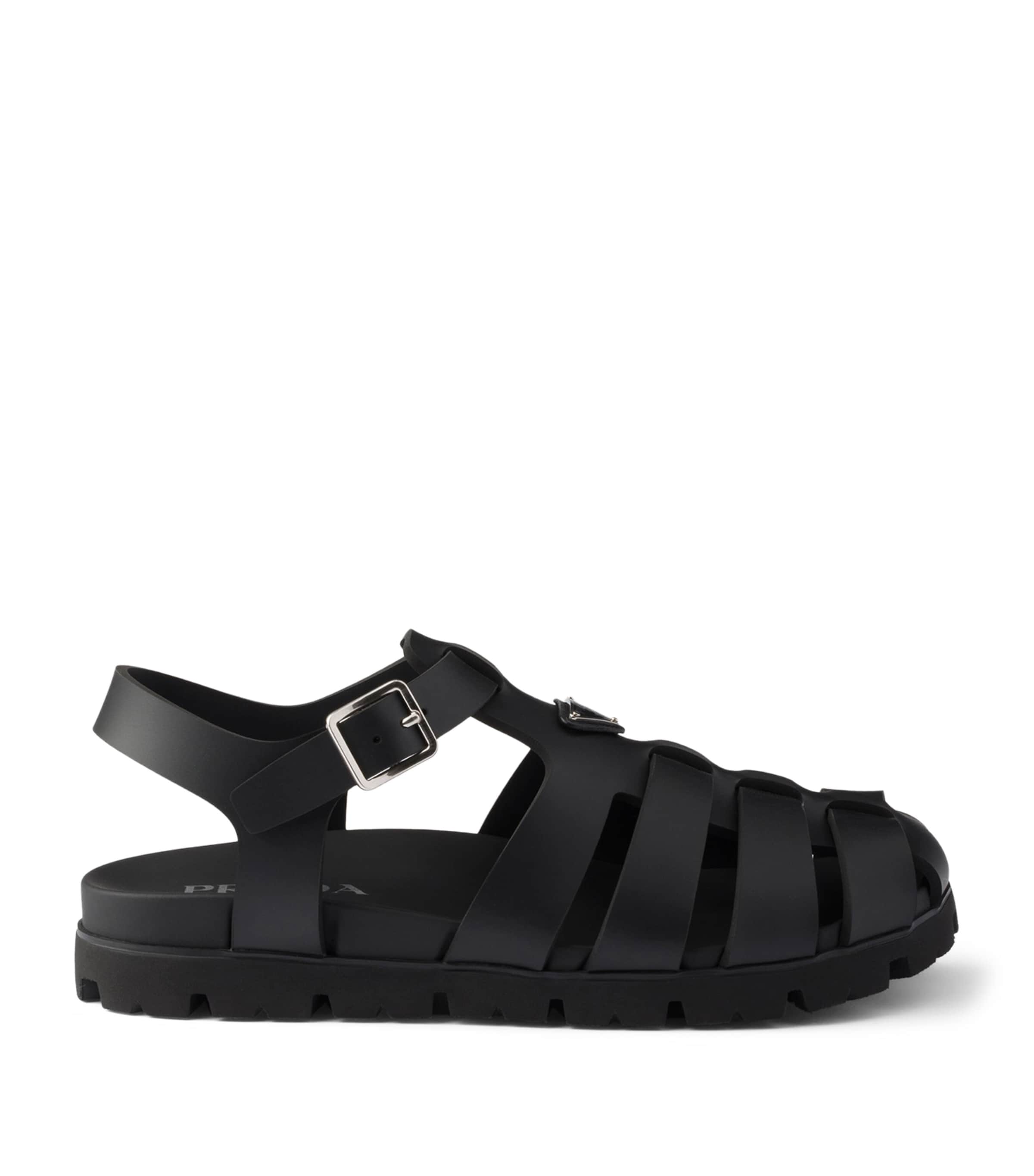 Prada Rubber Fisherman Sandals Black