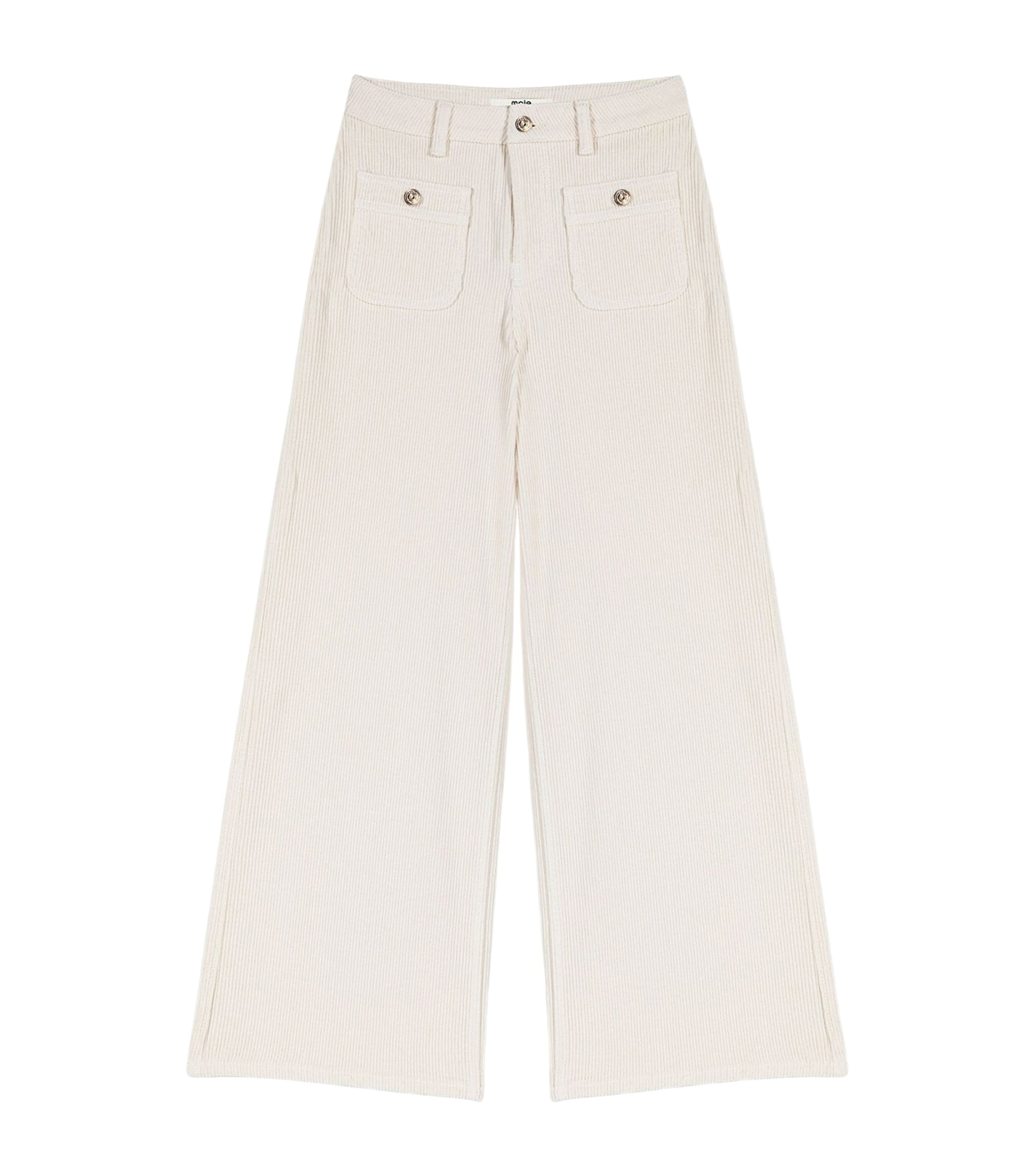 Maje Womens Corduroy Wide-Leg Trousers Ecru