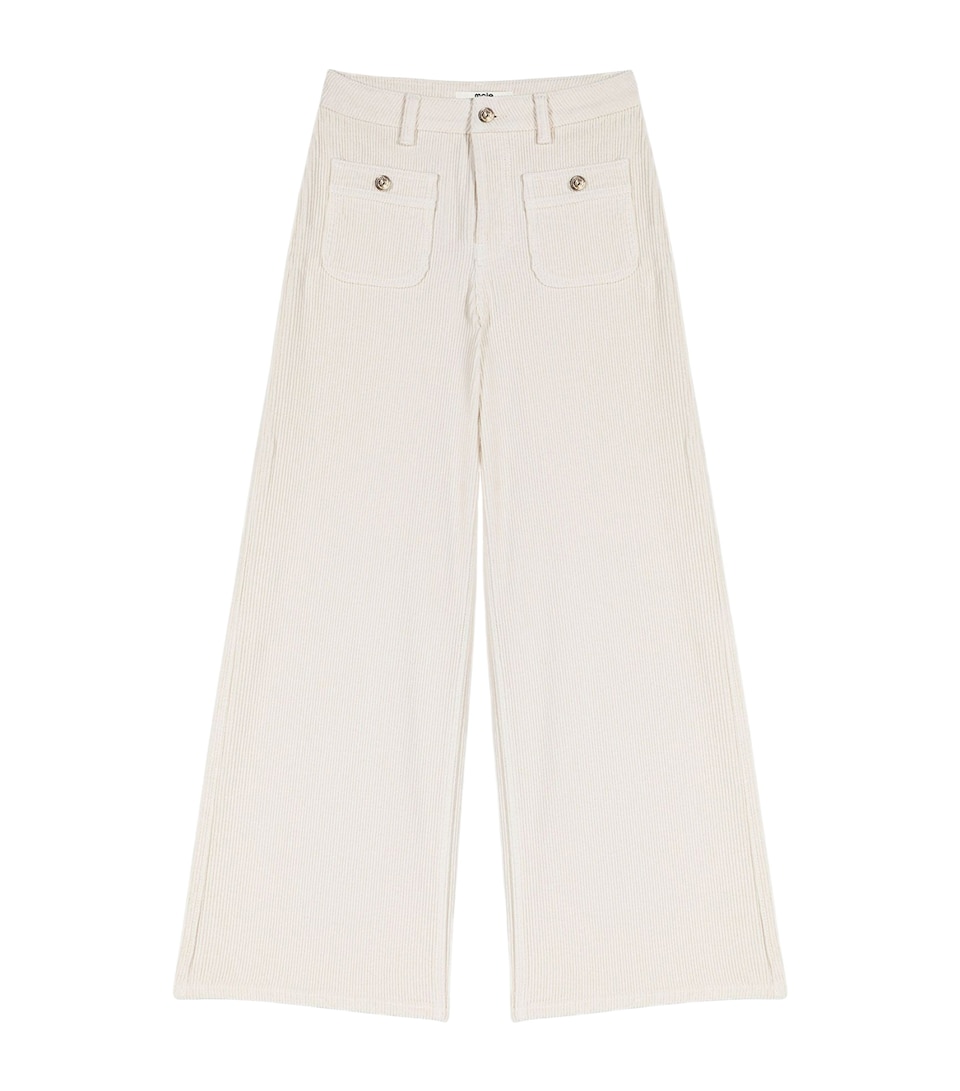 Maje Womens Corduroy Wide-Leg Trousers Ecru