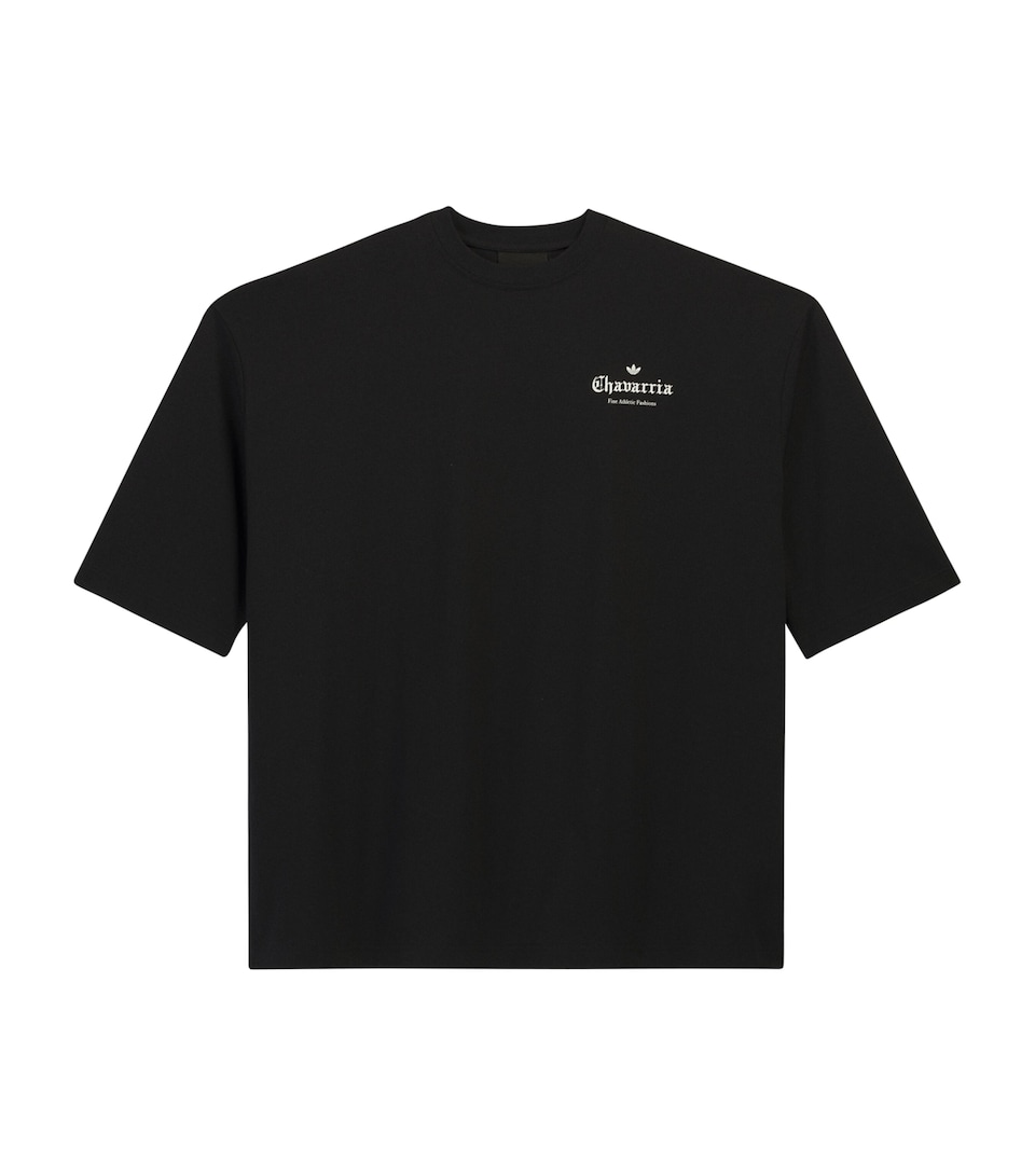 Willy Chavarria Mens x adidas Cotton Originals Logo T-Shirt Black