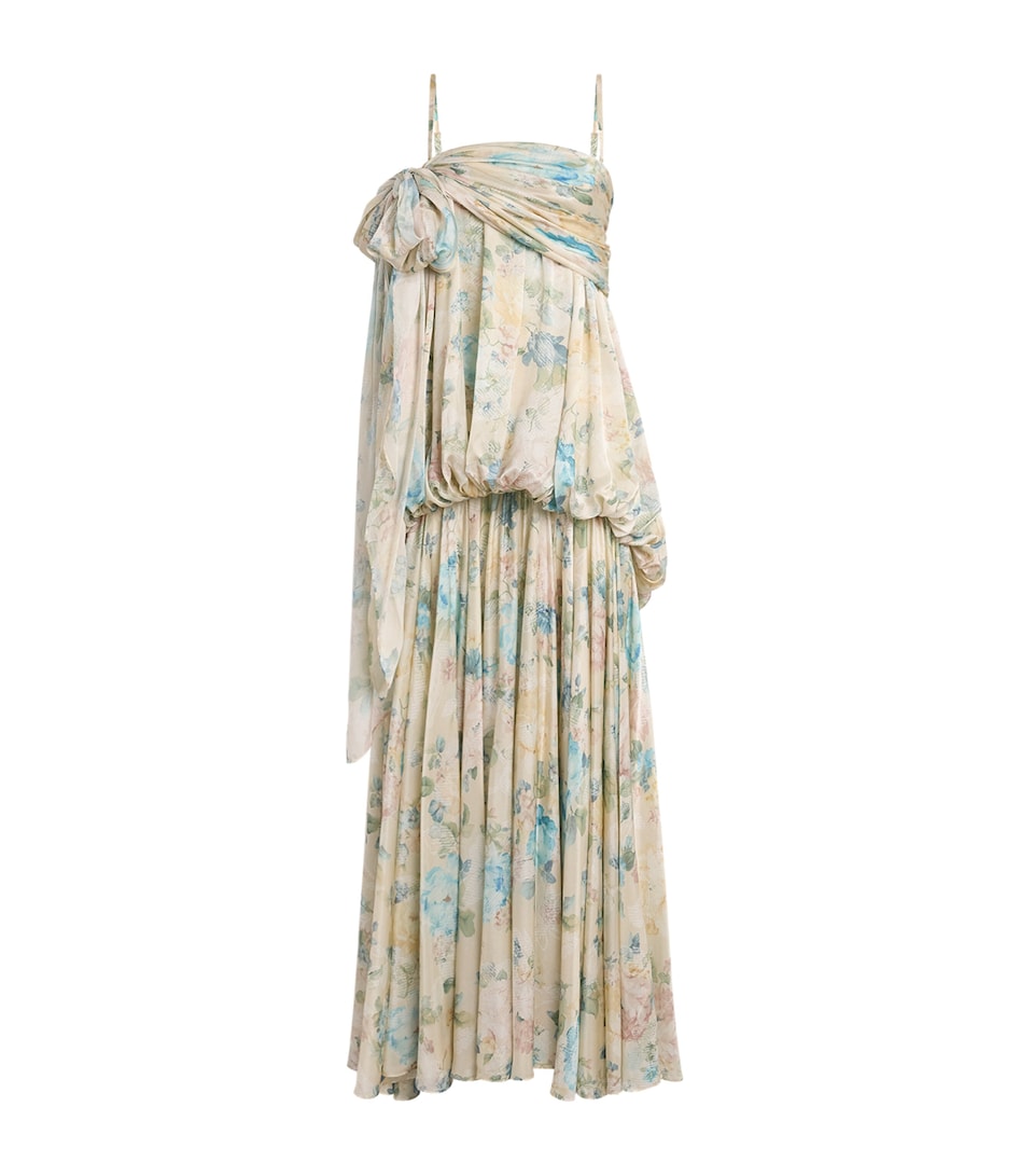 Zimmermann Womens Silk Floral Clash Maxi Dress Washed Floral