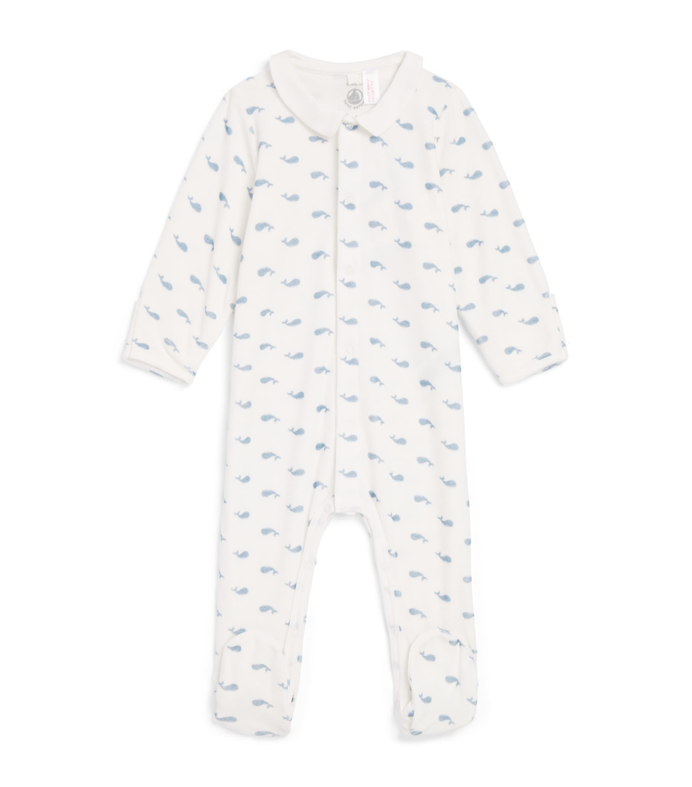 Petit Bateau Cotton All-In-One (0-24 Months) Marshmallow/rivi