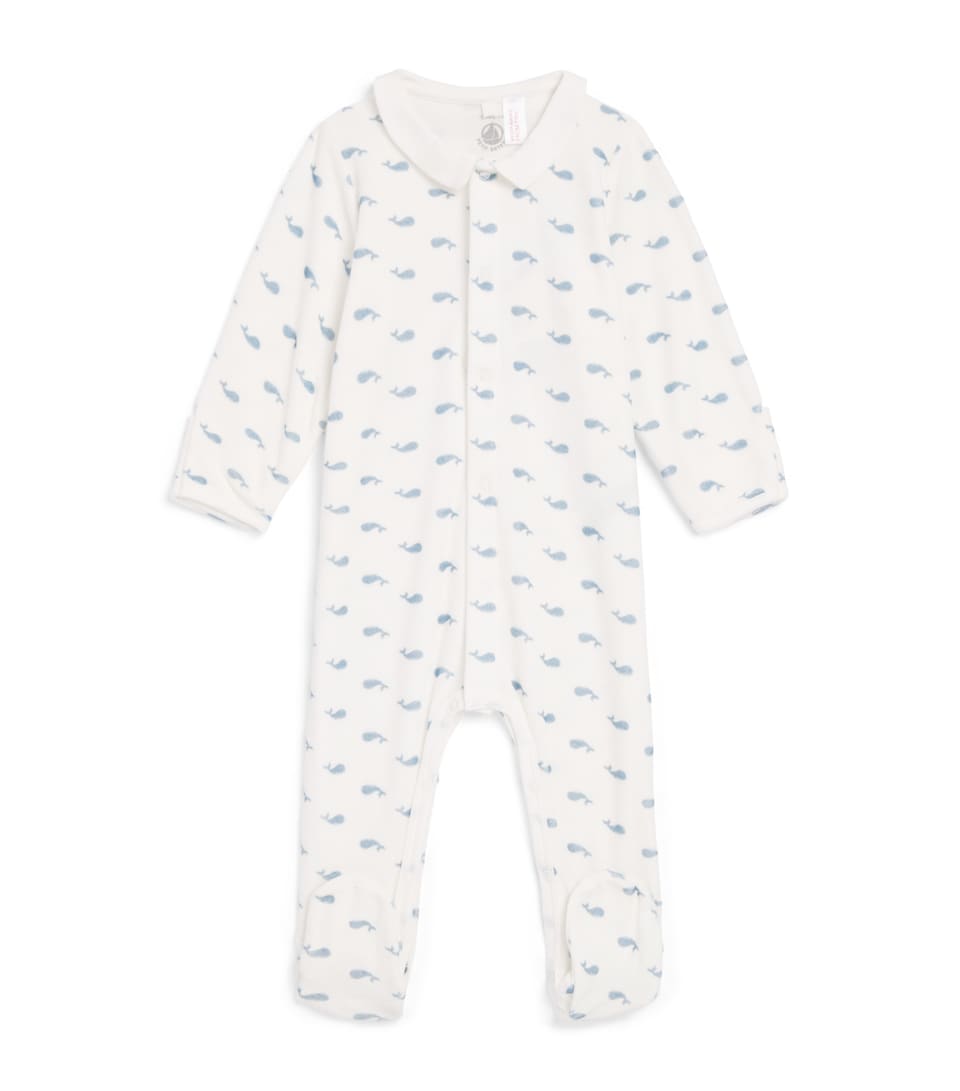 Petit Bateau Cotton All-In-One (0-24 Months) Marshmallow/rivi