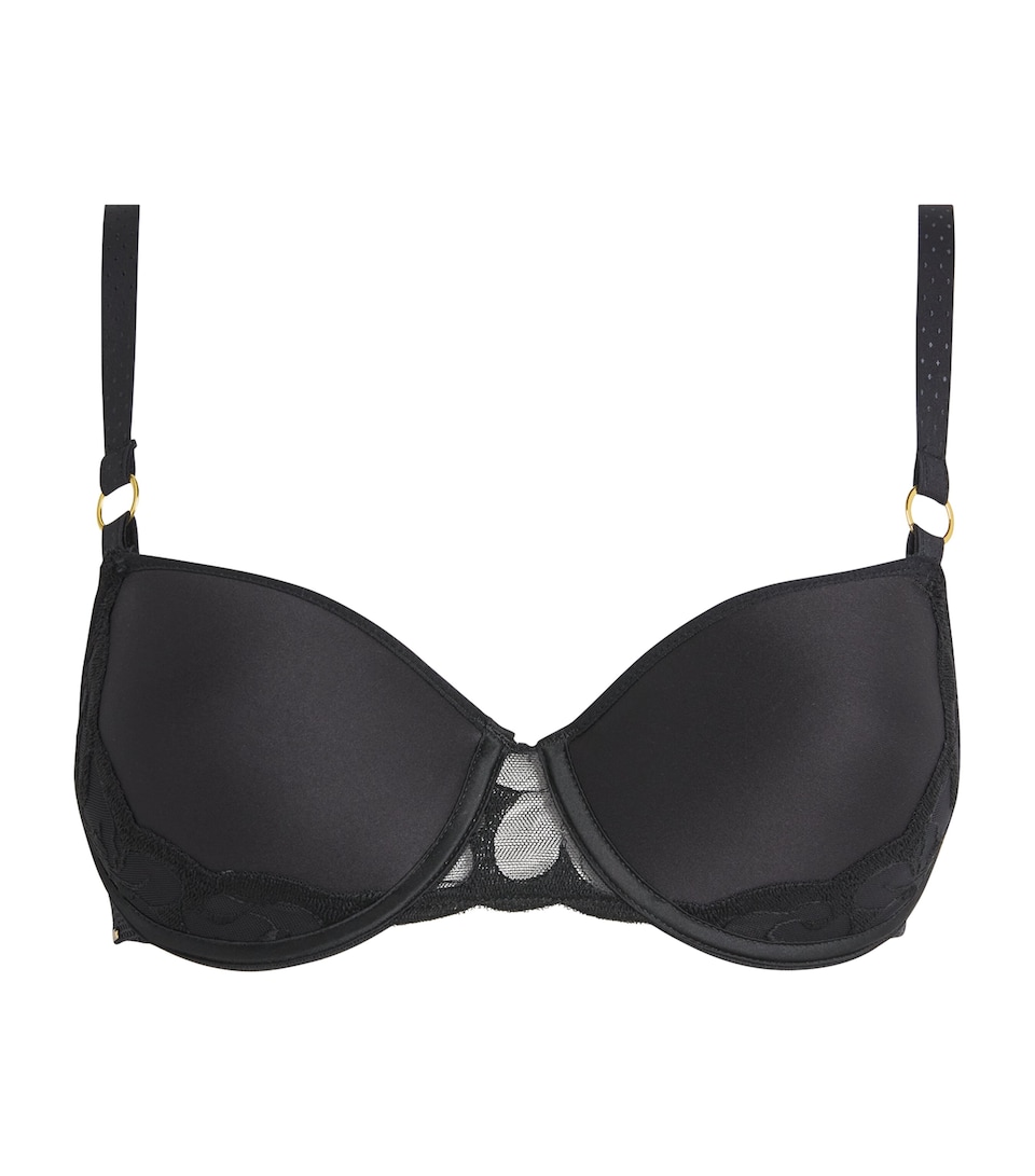 Chantelle Womens Fleurs Memory T-Shirt Bra Black