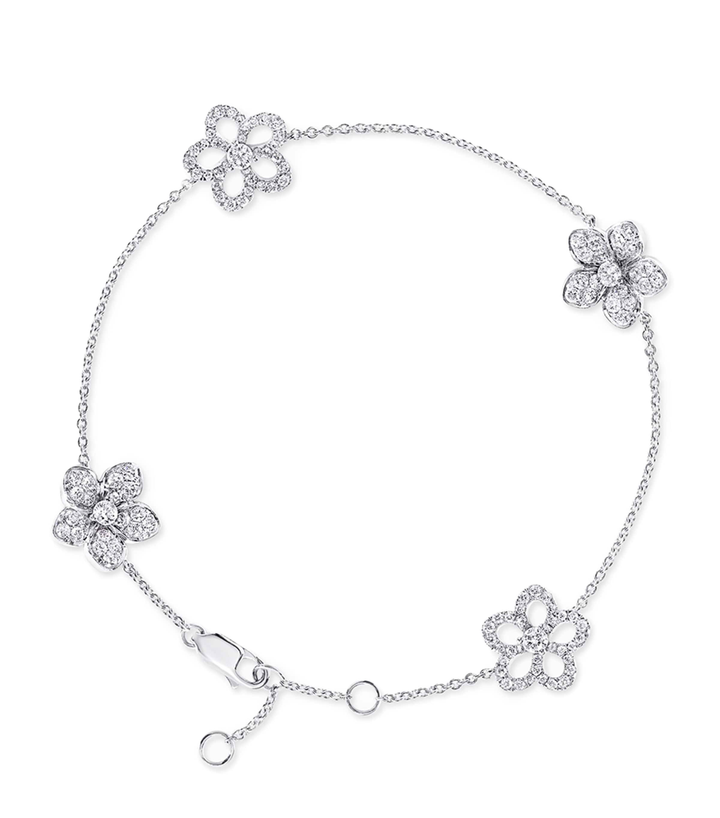Graff White Gold and Diamond Wild Flower Bracelet White Gold