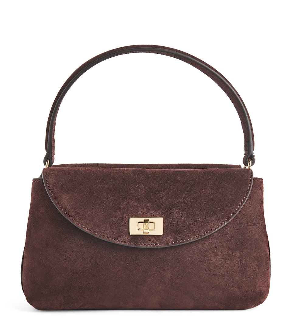 Sandro Paris Mini Suede Le Grand Bazaar Top-Handle Bag Brown