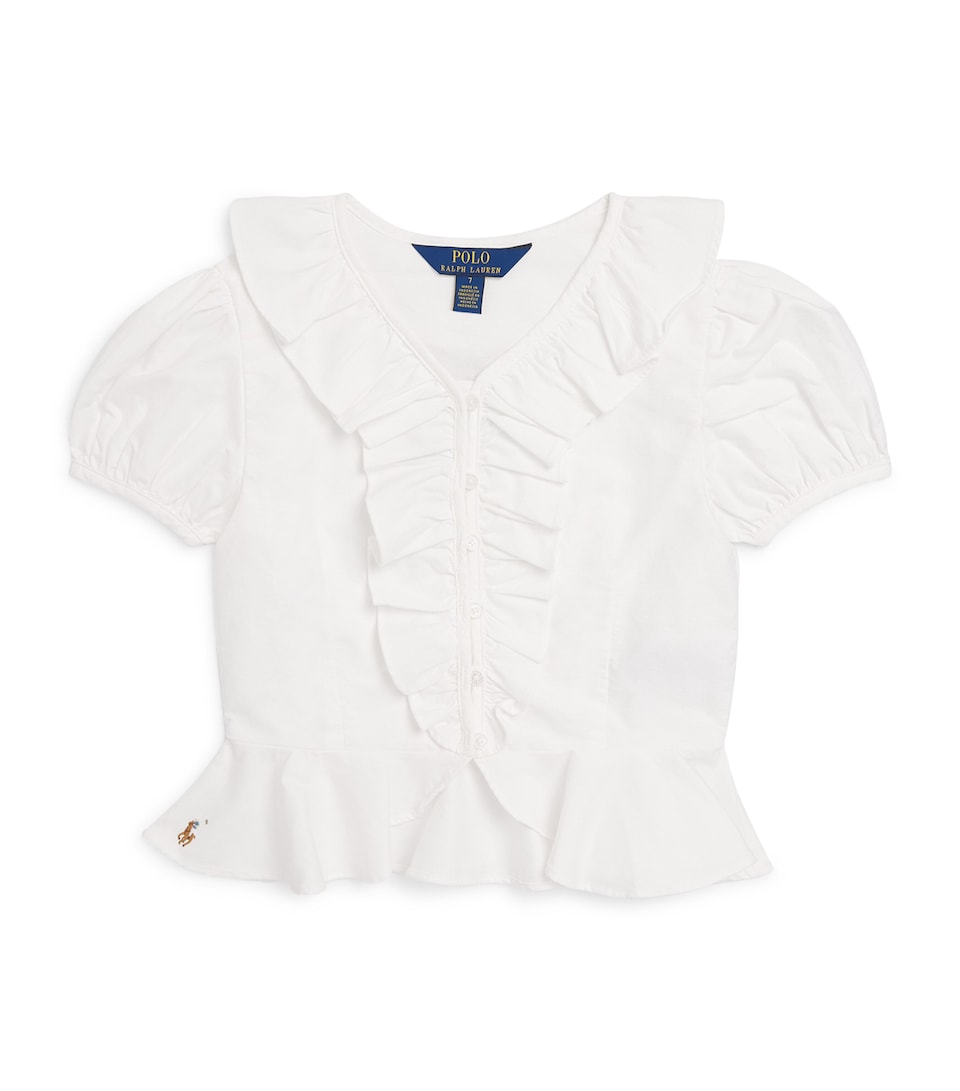 Ralph Lauren Kids Cotton Frill Blouse (7-16 Years) White