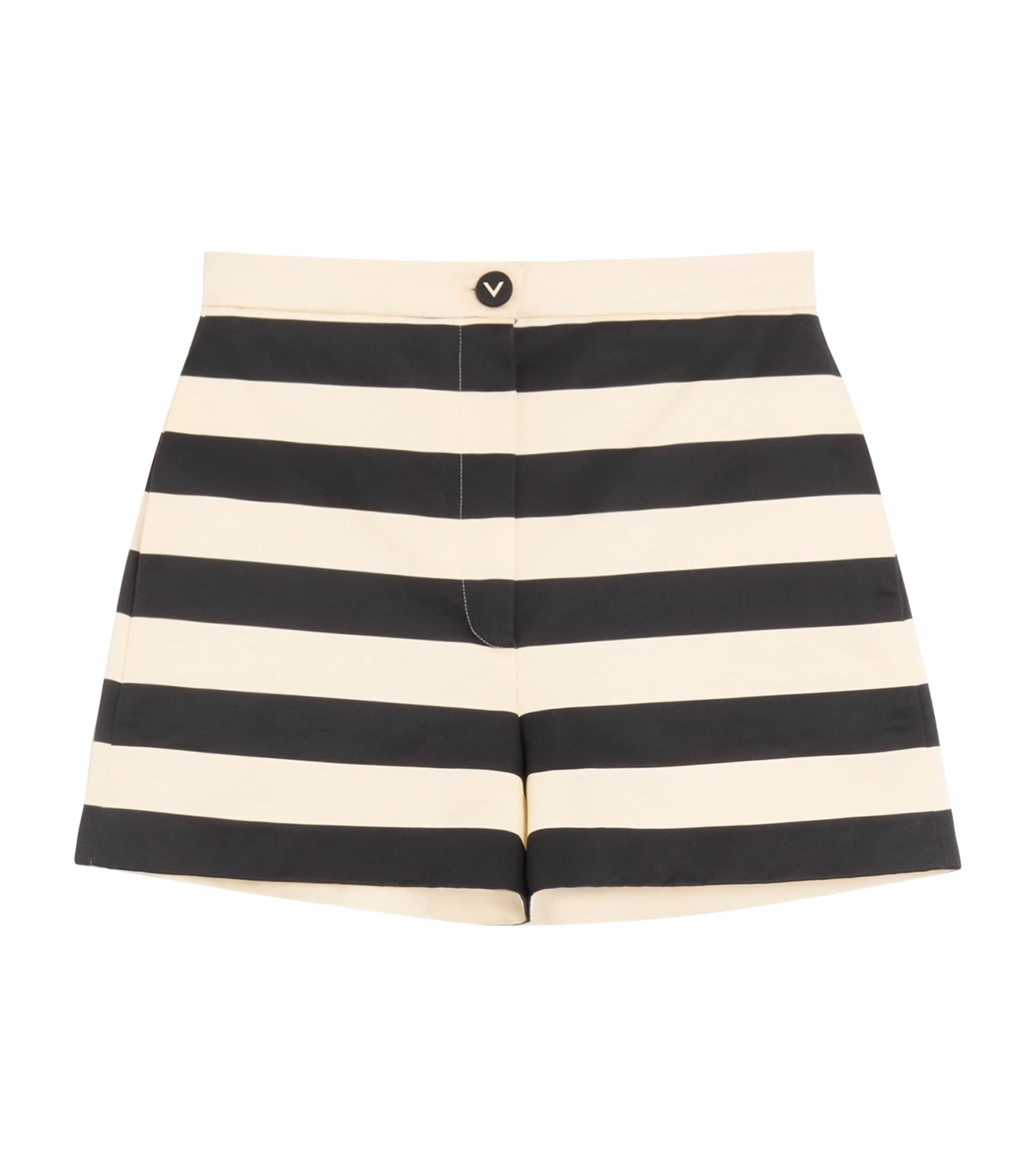 Valentino Womens Cotton Barré Stripe Shorts