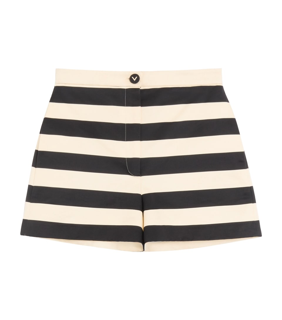 Valentino Womens Cotton Barré Stripe Shorts