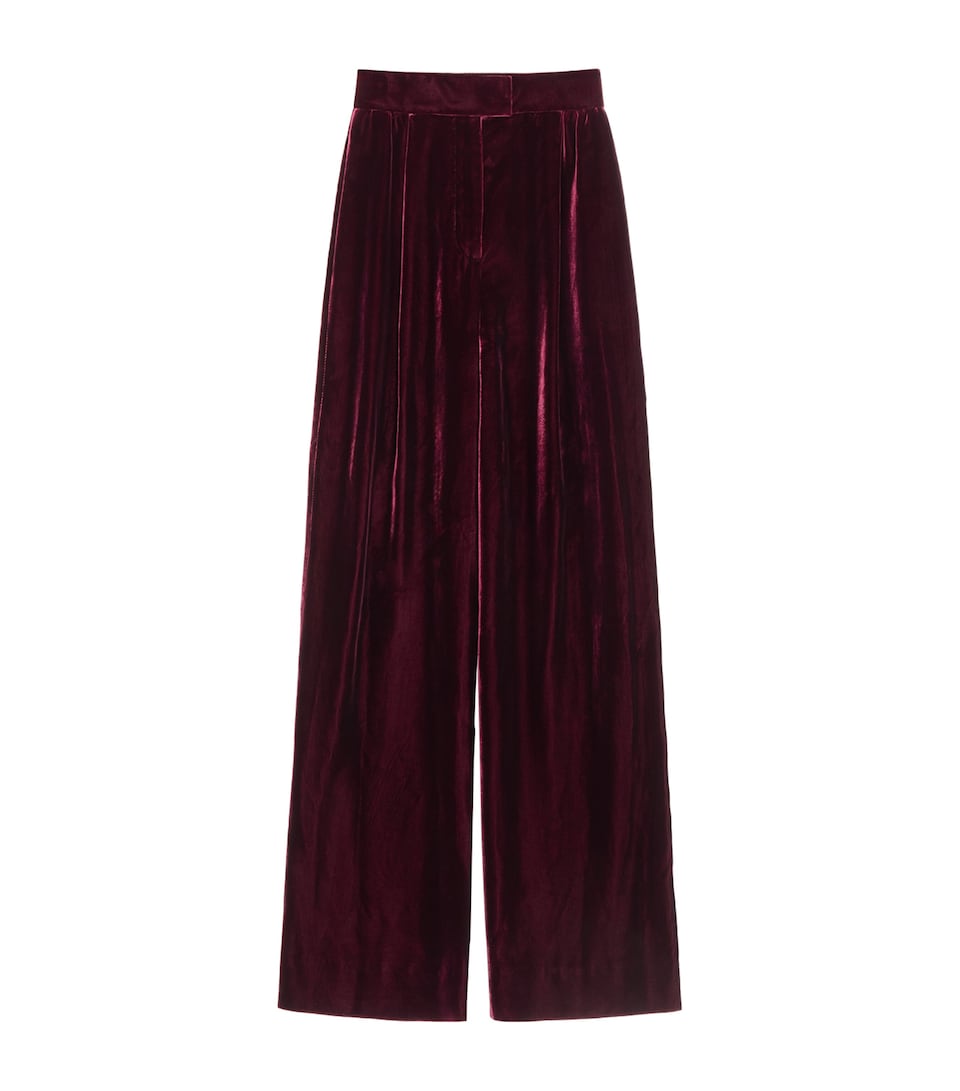 Valentino Womens Velvet Wide-Leg Trousers