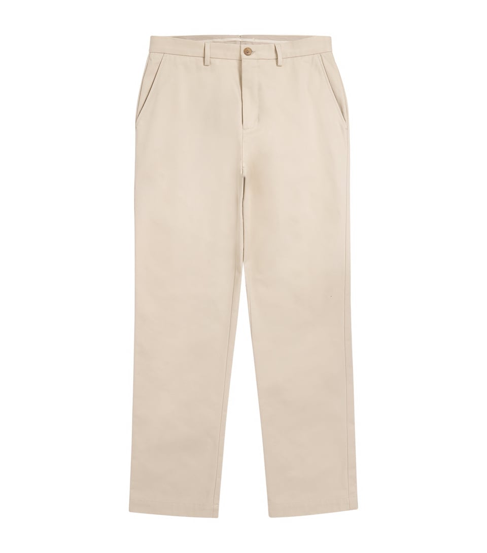 Sunspel Mens Cotton Drill Trousers Light Stone