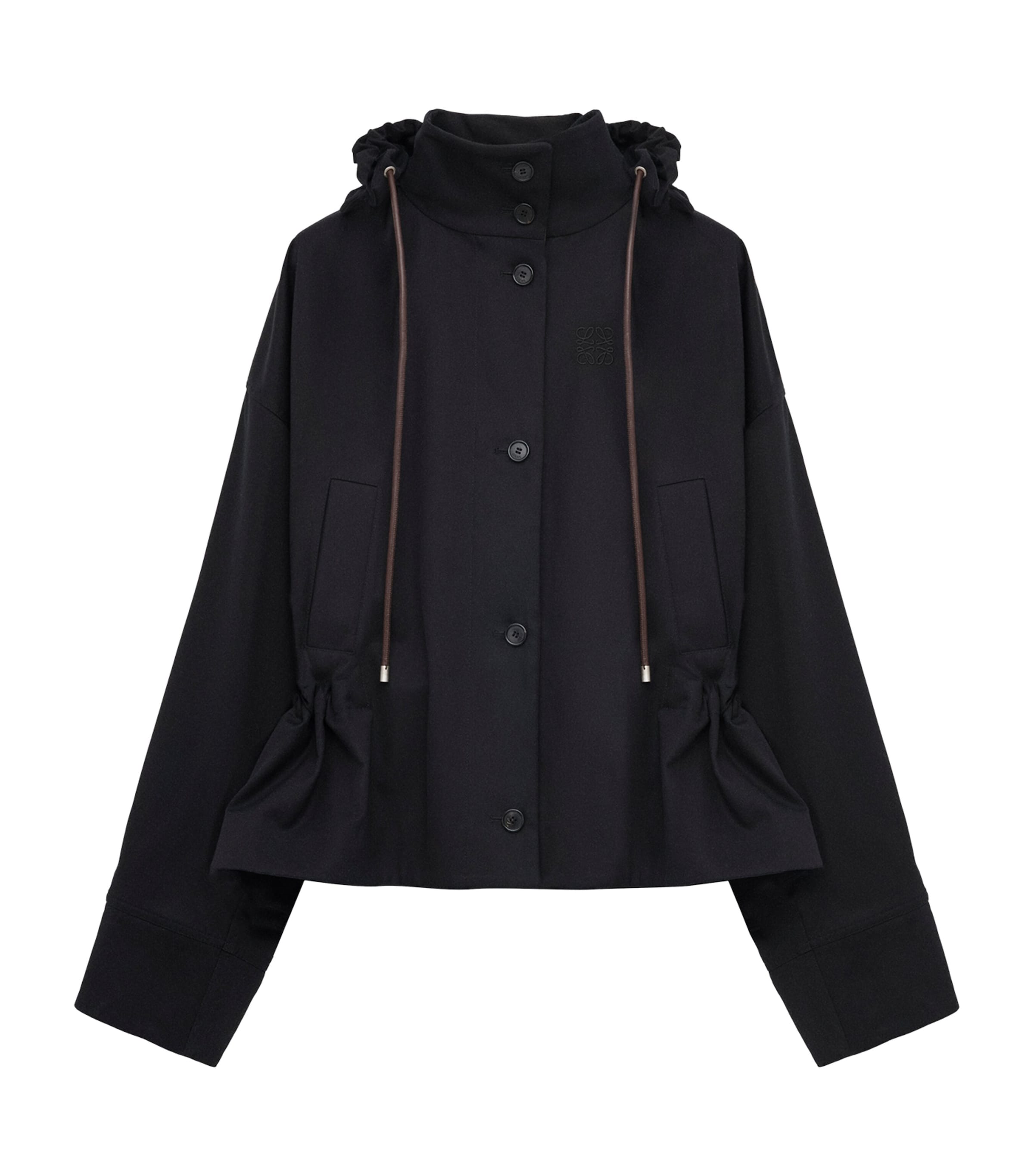 Peplum-Hem Hooded Parka