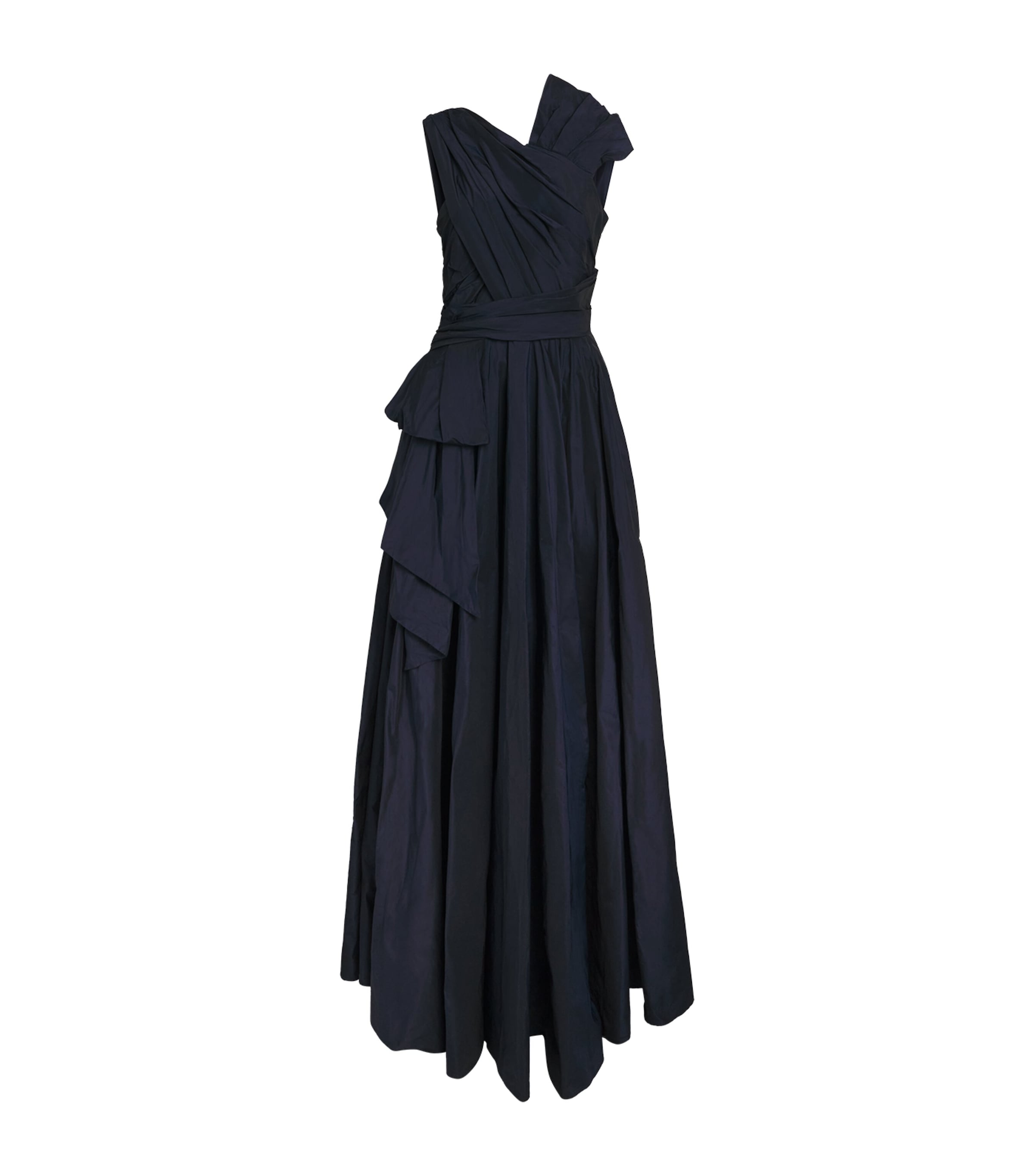 Taffeta Pleated Maxi Dress