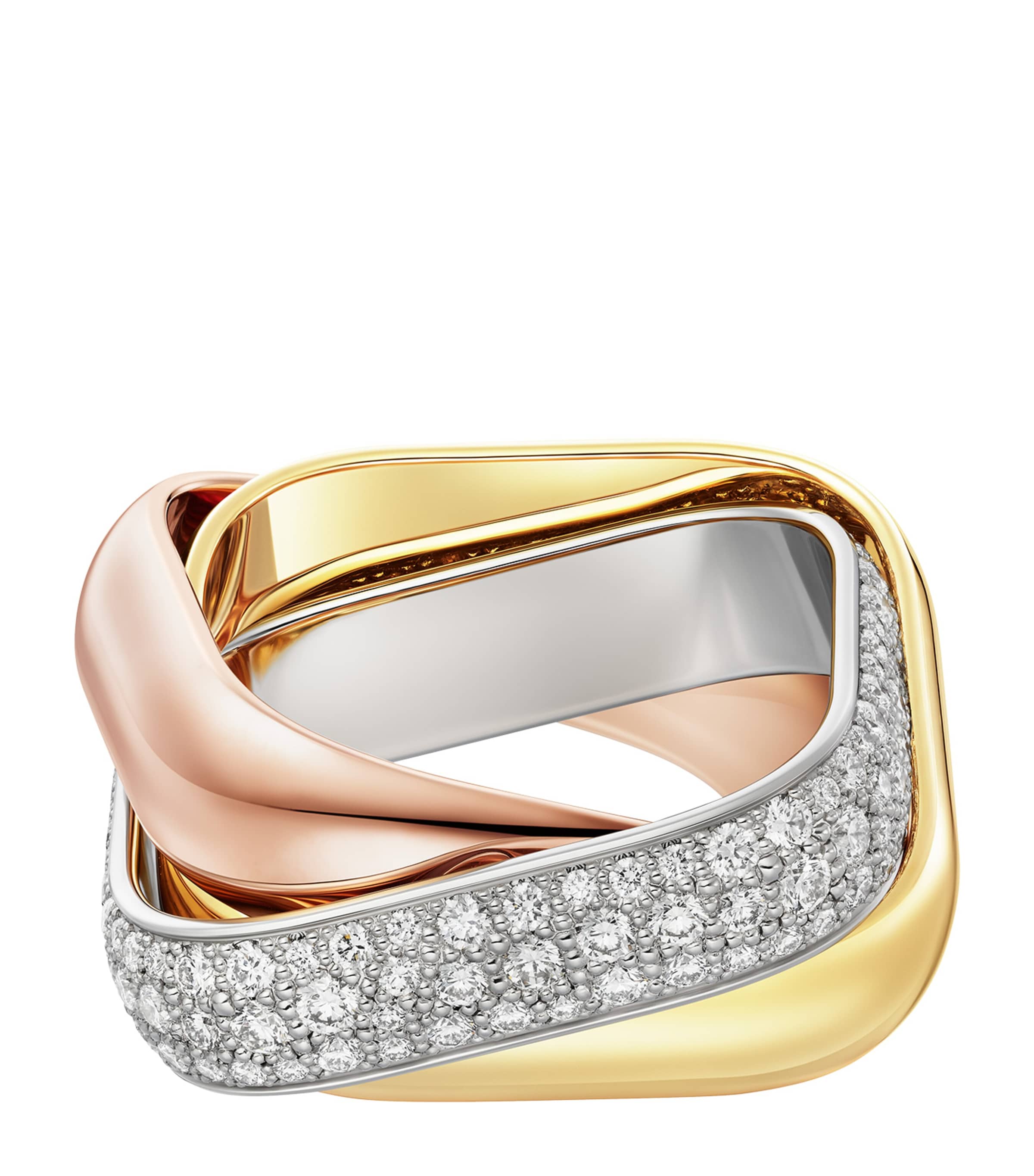 Gold and Diamond Trinity Ring