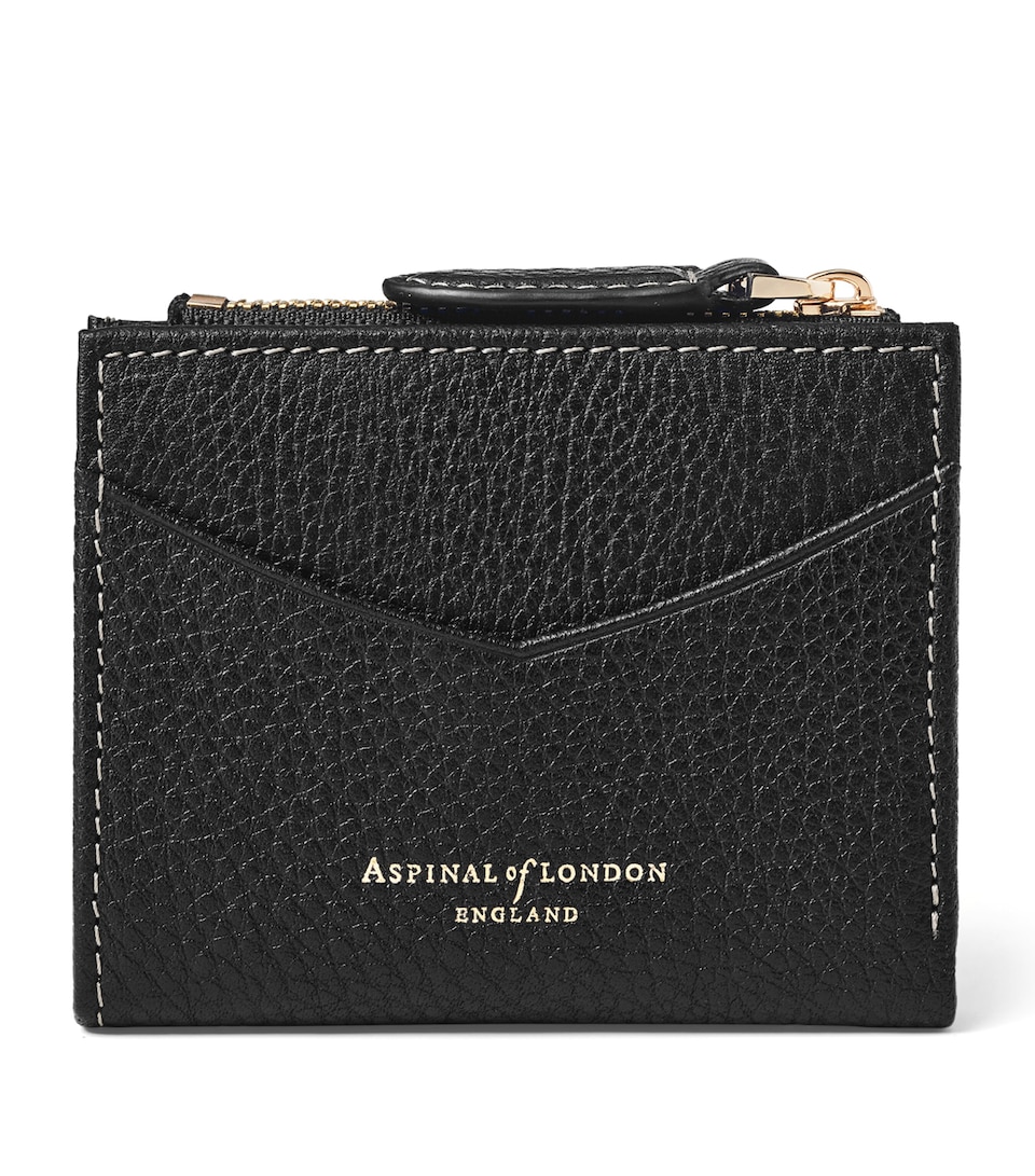 Aspinal Of London Leather Hudson Coin and Card Holder Black
