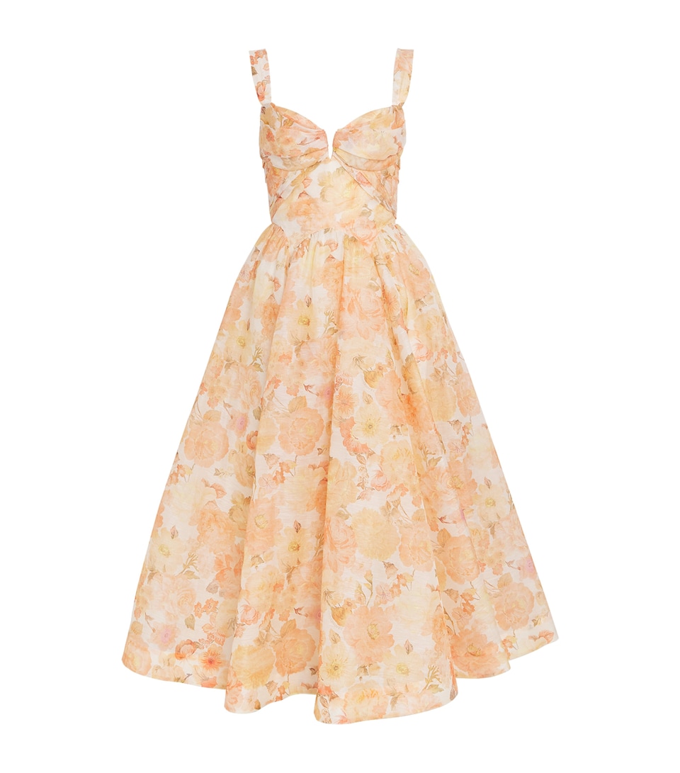 Linen-Silk Corset Rebellion Midi Dress